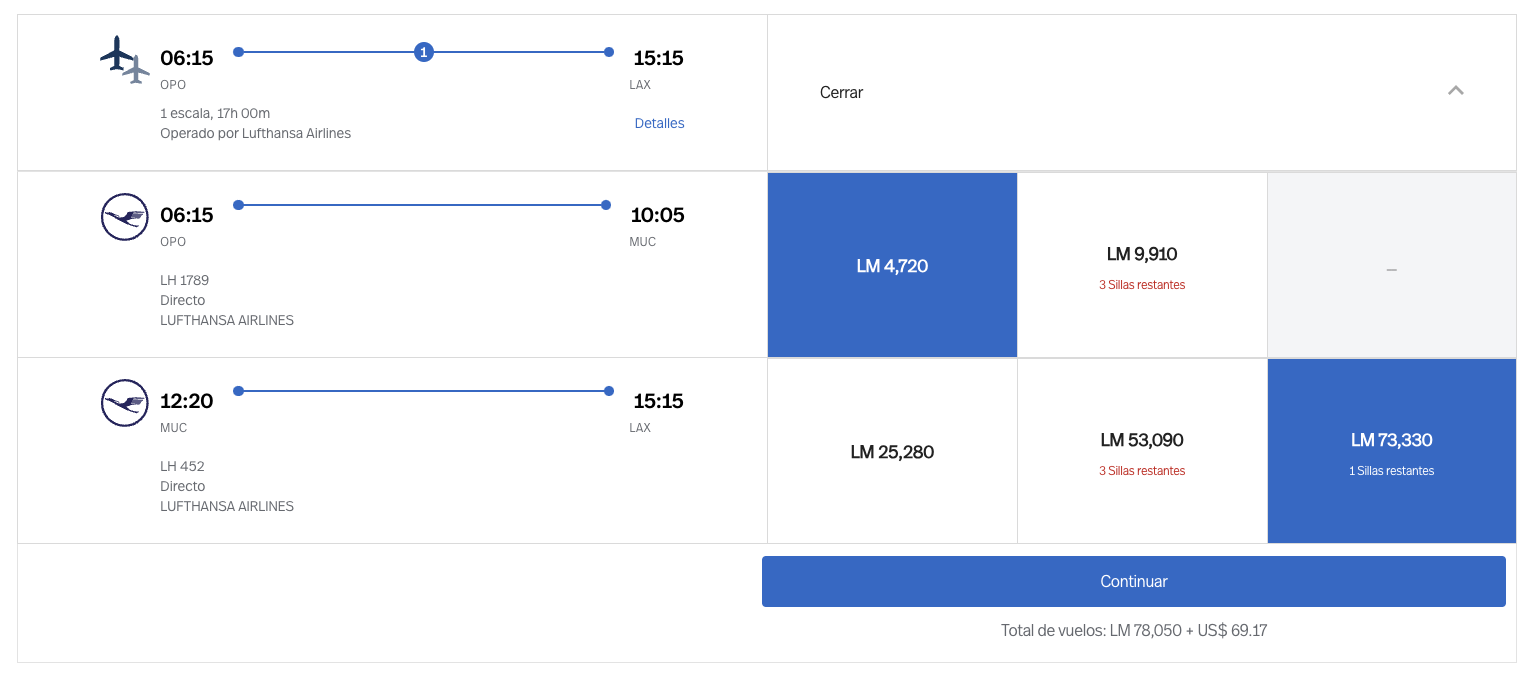 LifeMiles mixed cabin award pricing Lufthansa First LifeMiles mixed cabin award pricing Lufthansa First
