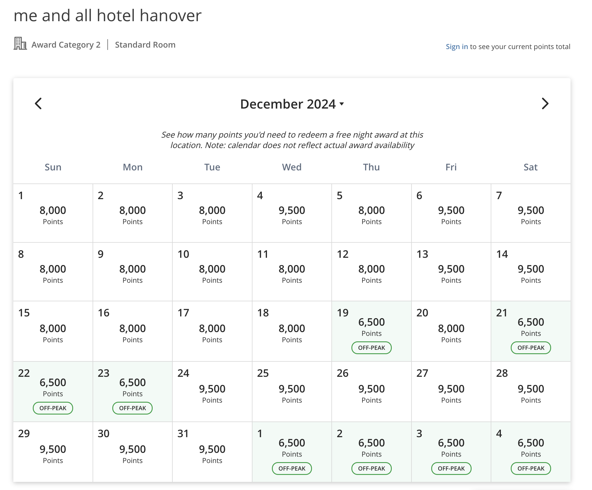 Me and All Hotel Hanover Award Rates
