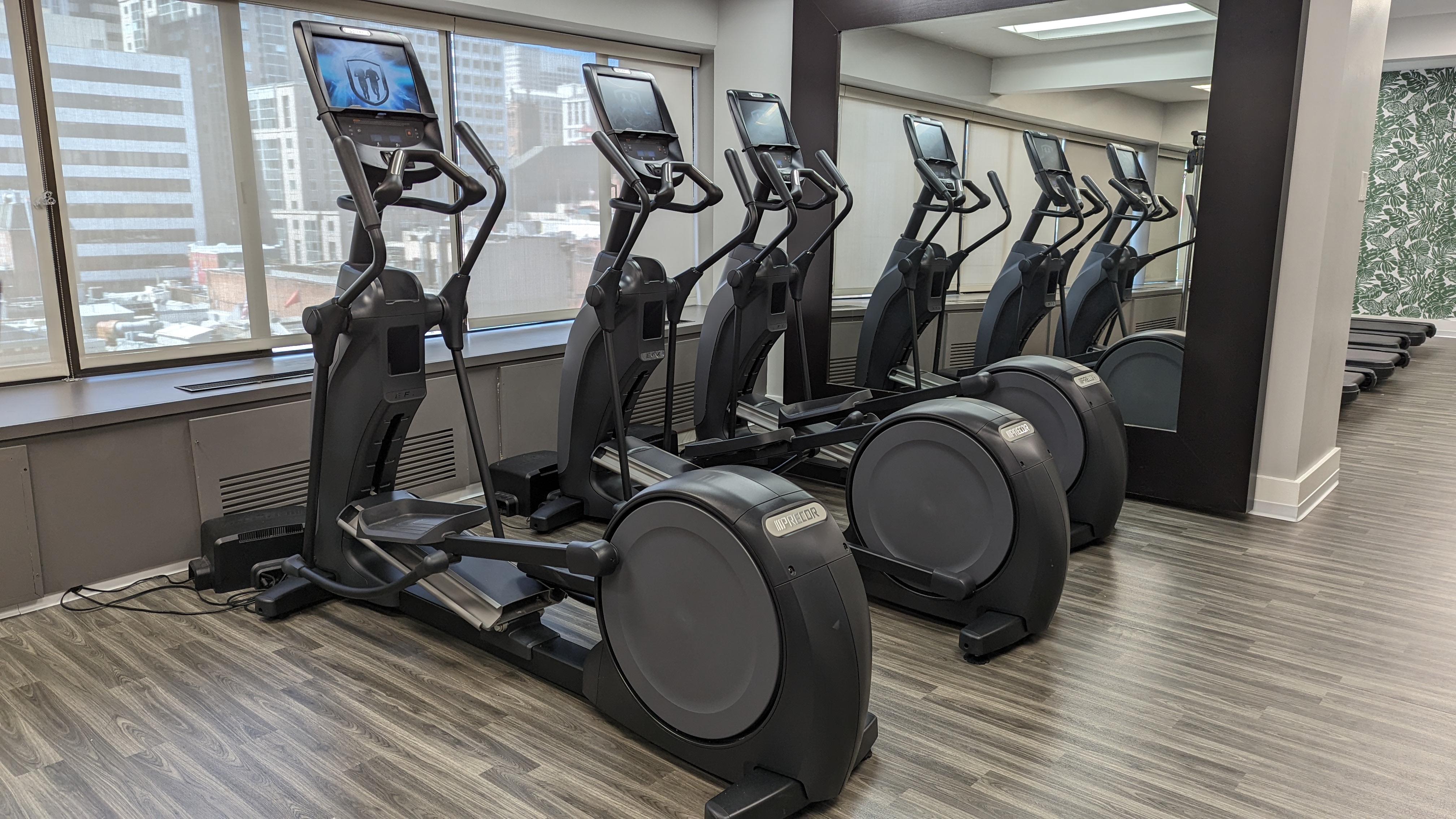 San Francisco Hilton Financial District amenities fitness center ellipticals San Francisco Hilton Financial District amenities fitness center ellipticals