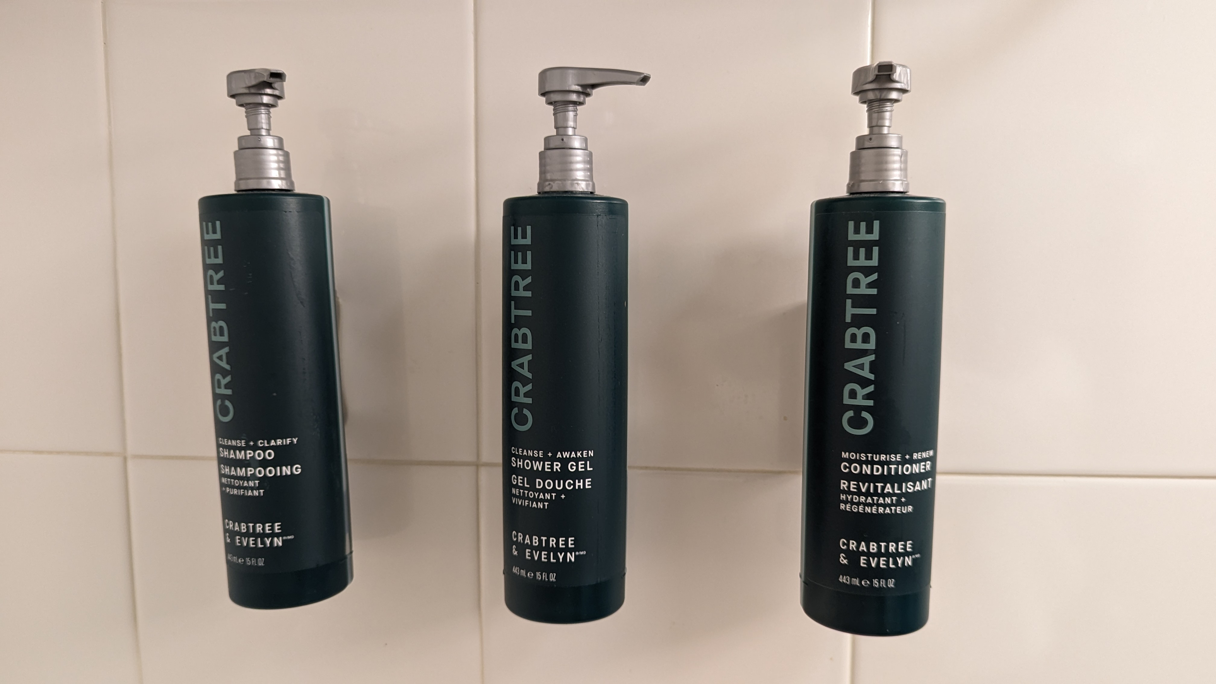 San Francisco Hilton Financial District guestroom bathroom shower amenities San Francisco Hilton Financial District guestroom bathroom shower amenities
