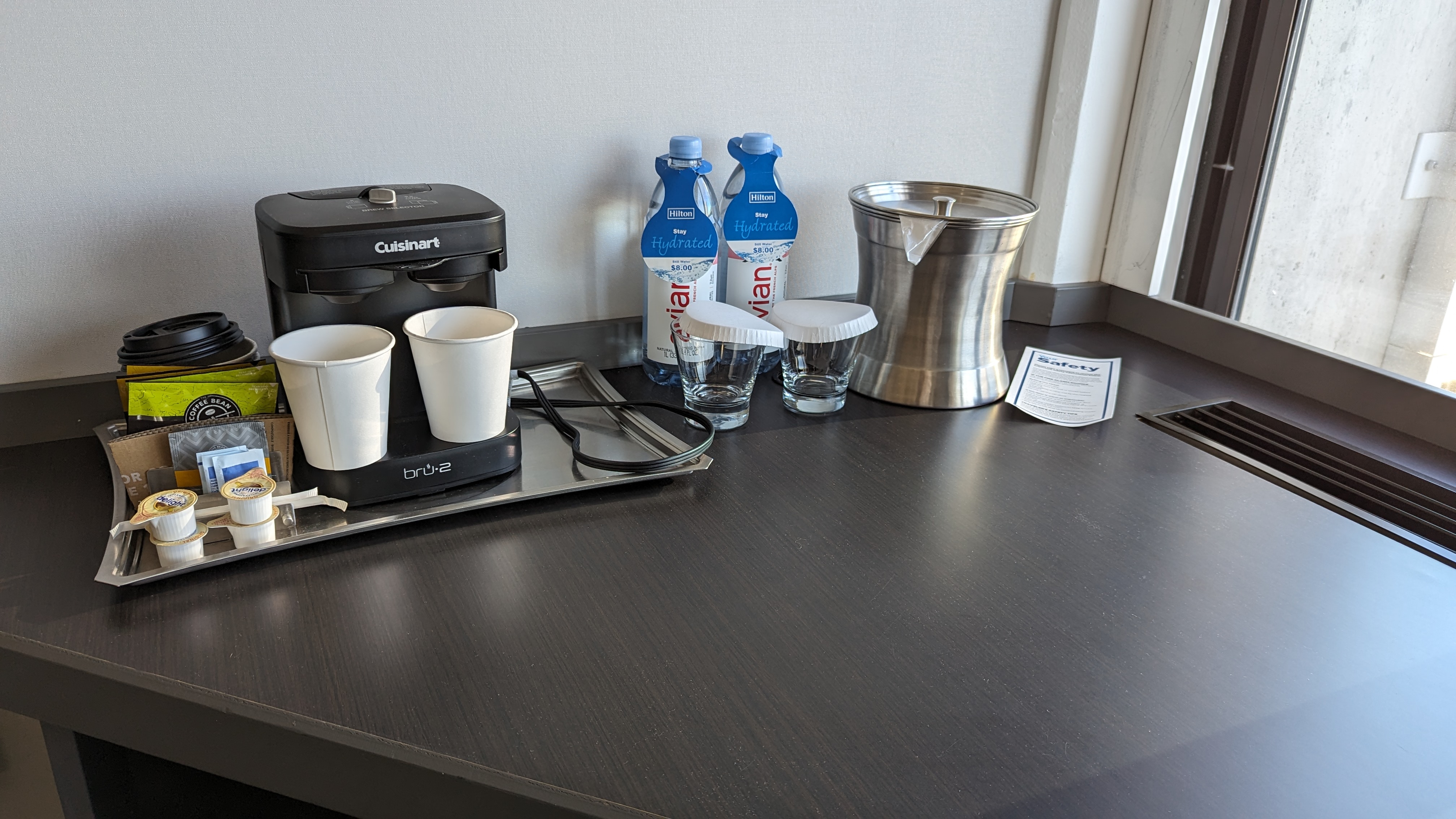 San Francisco Hilton Financial District guestroom coffee San Francisco Hilton Financial District guestroom coffee
