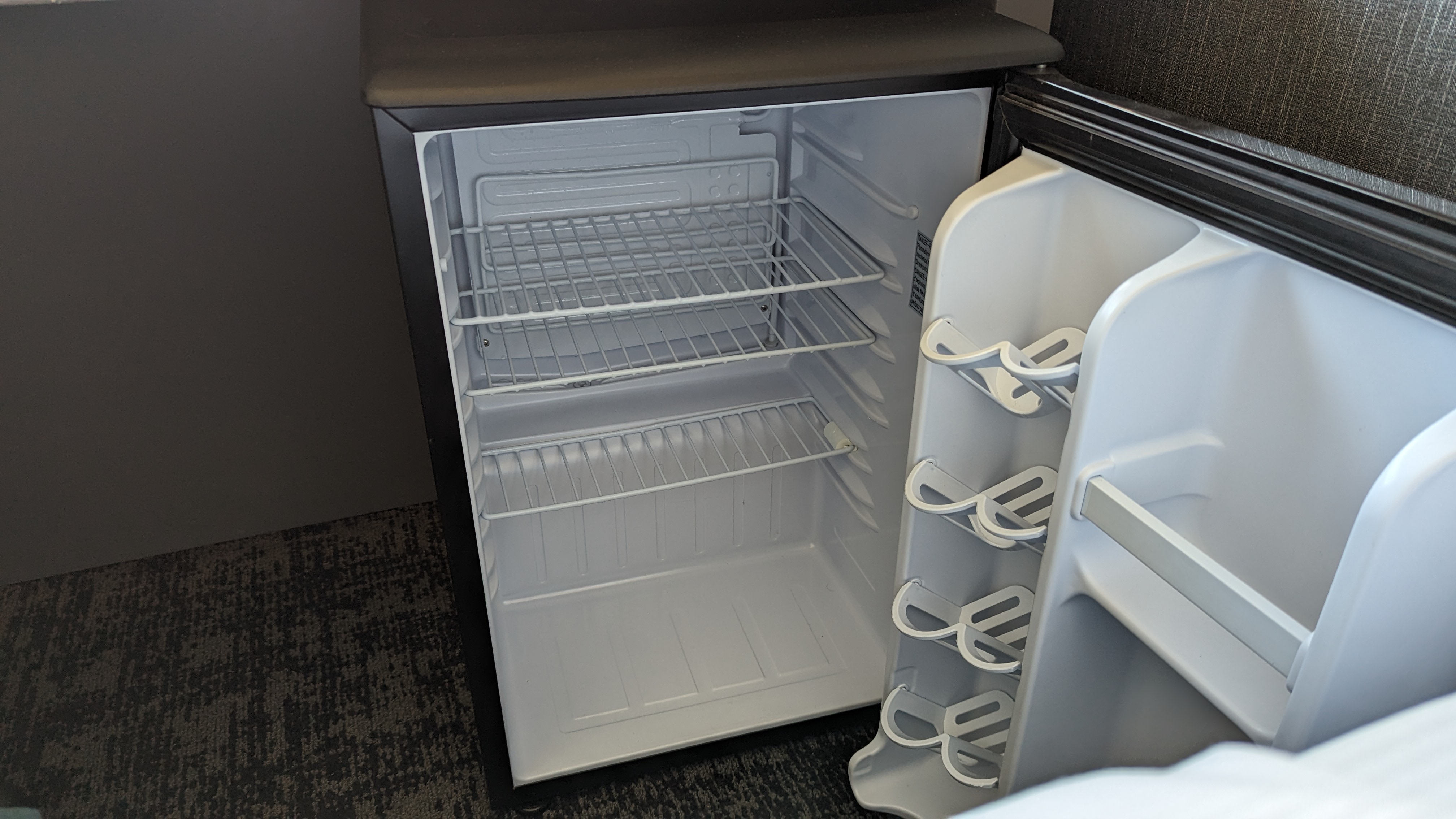 San Francisco Hilton Financial District guestroom mini fridge San Francisco Hilton Financial District guestroom mini fridge