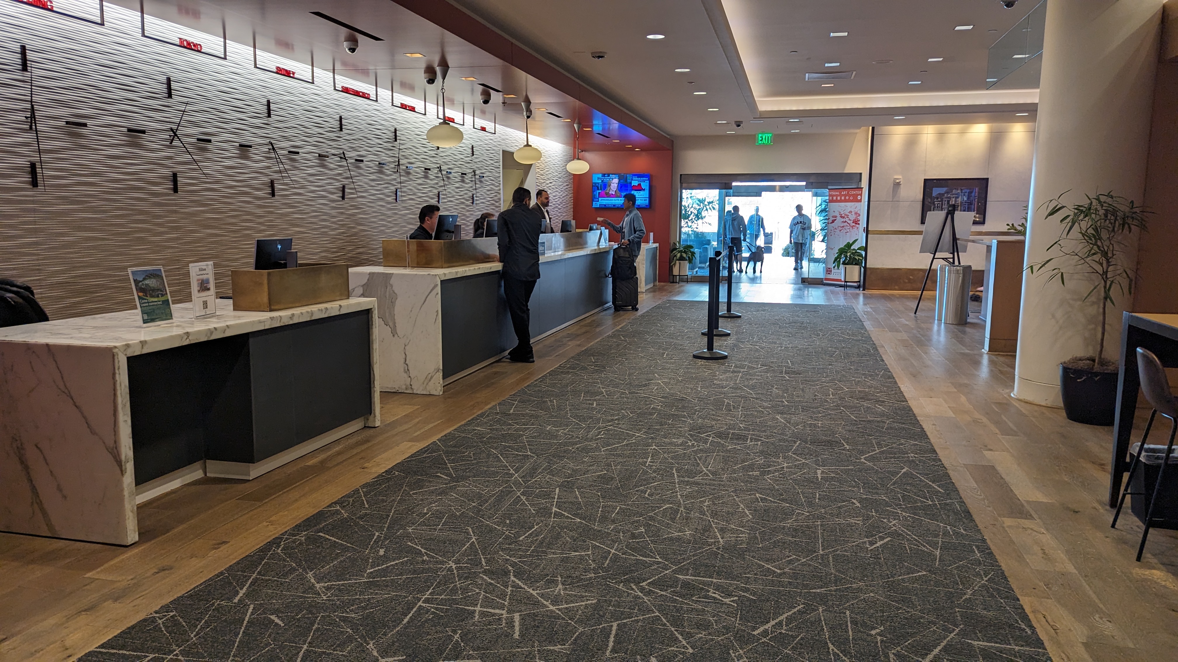 San Francisco Hilton Financial District lobby check in desk San Francisco Hilton Financial District lobby check in desk