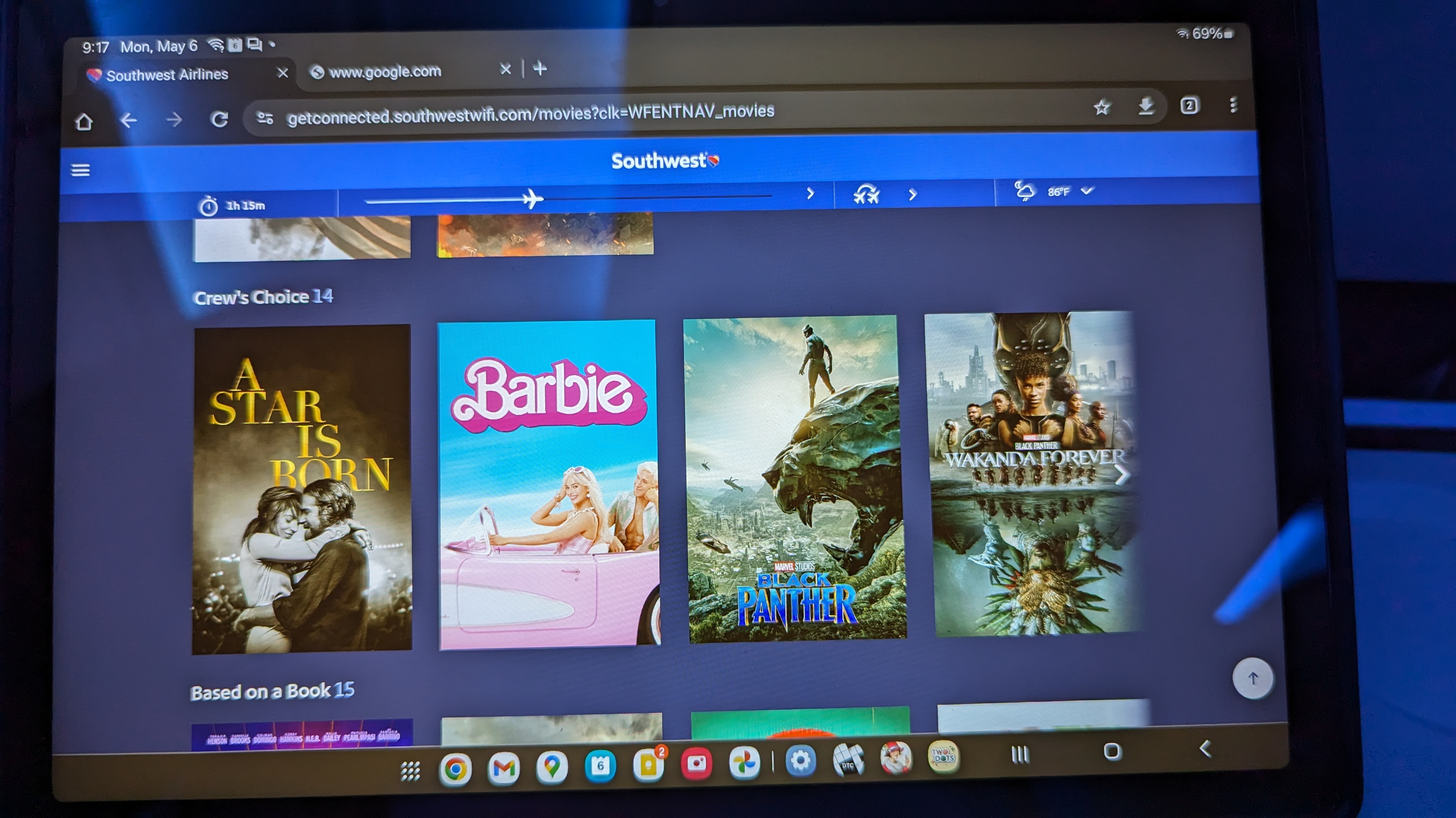 Southwest MCO to HOU amenities inflight entertainment 