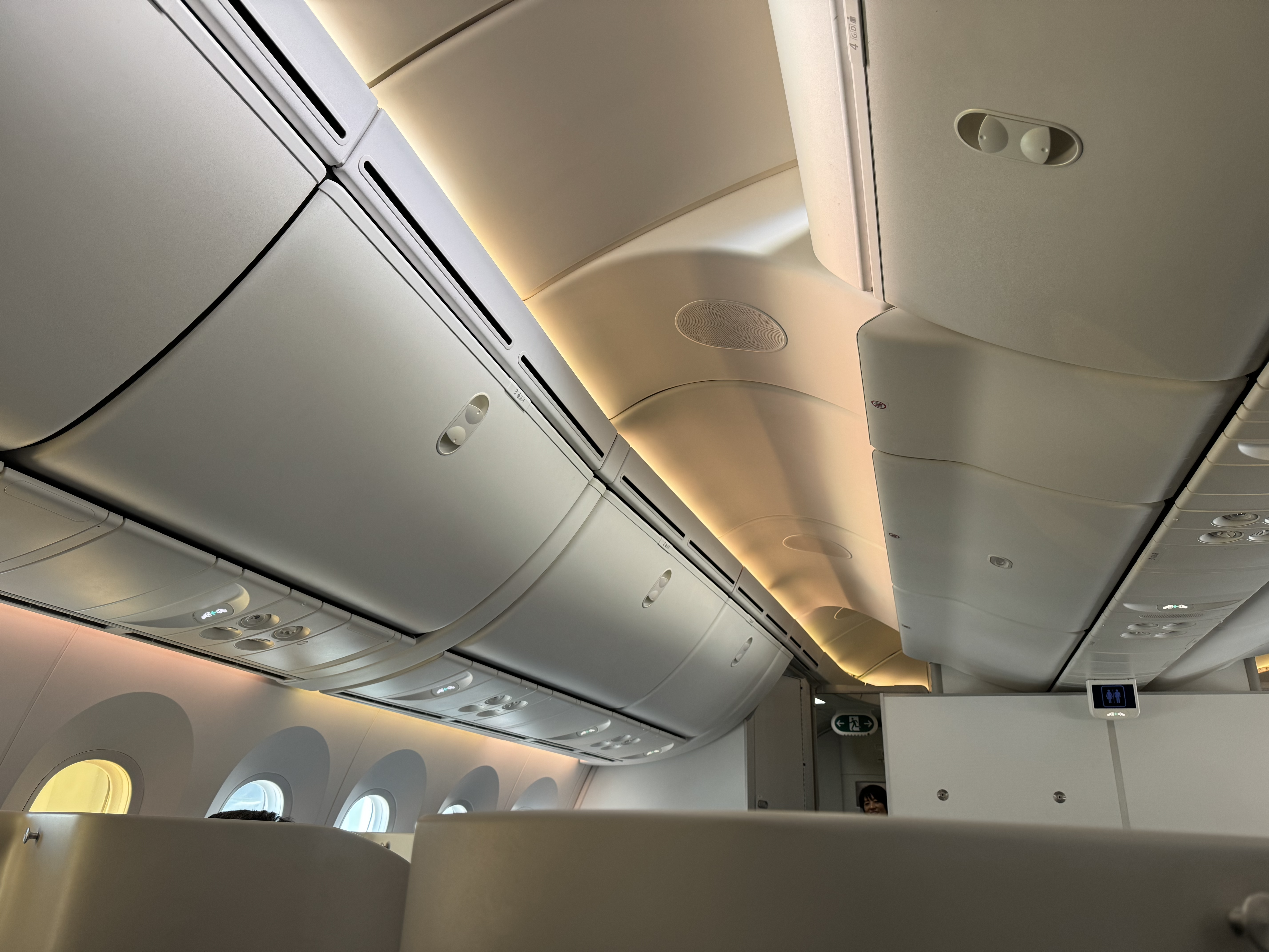Zipair LAX NRT business class overhead bins Zipair LAX NRT business class overhead bins