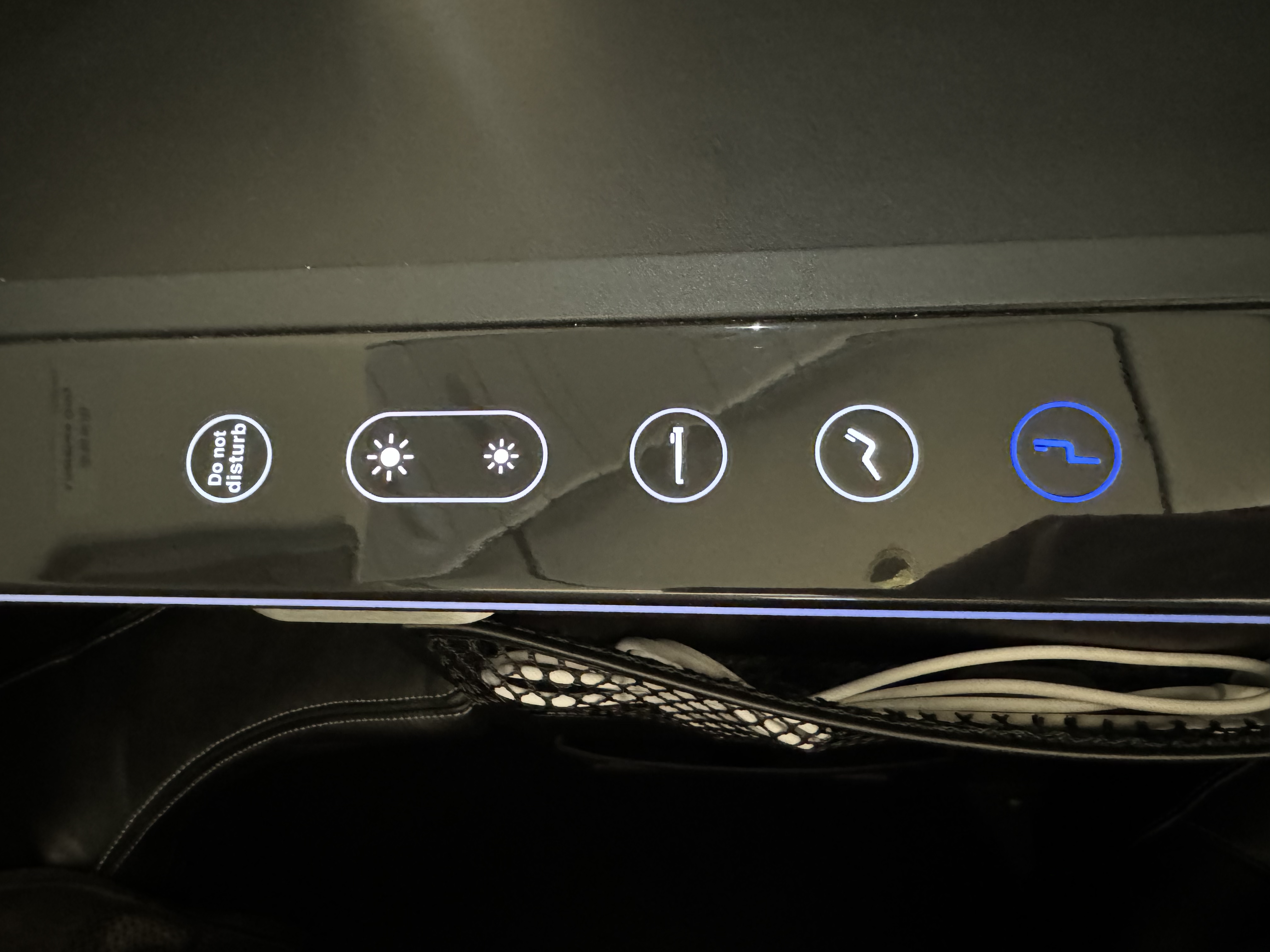 Zipair LAX NRT business class seat controls Zipair LAX NRT business class seat controls