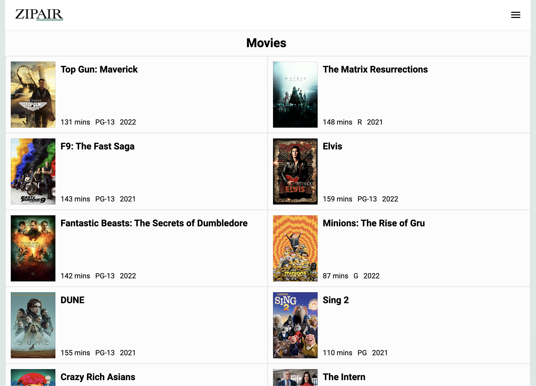 Zipair LAX NRT movie options Zipair LAX NRT movie options