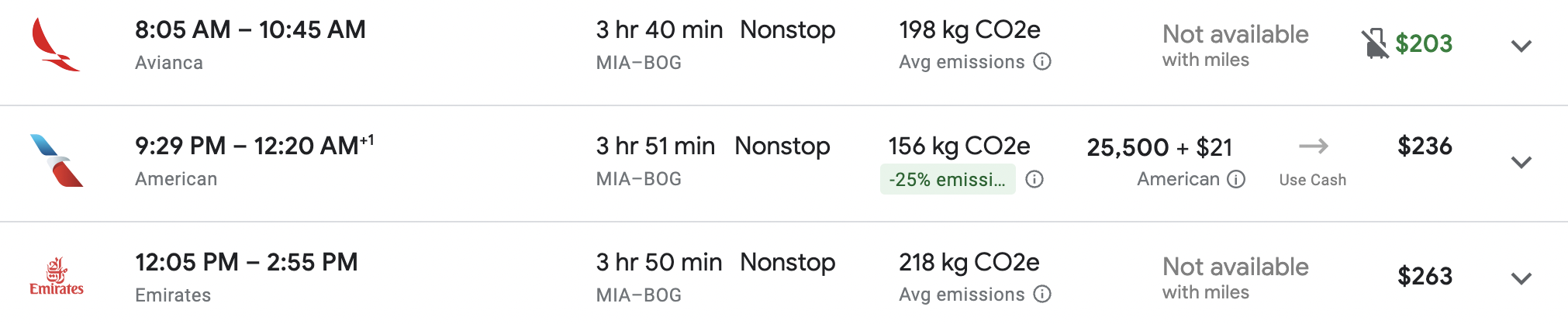 MIA BOG flight rates MIA BOG flight rates
