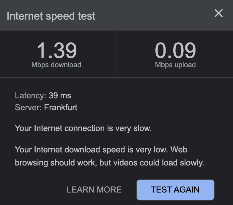Air France speed test Air France speed test