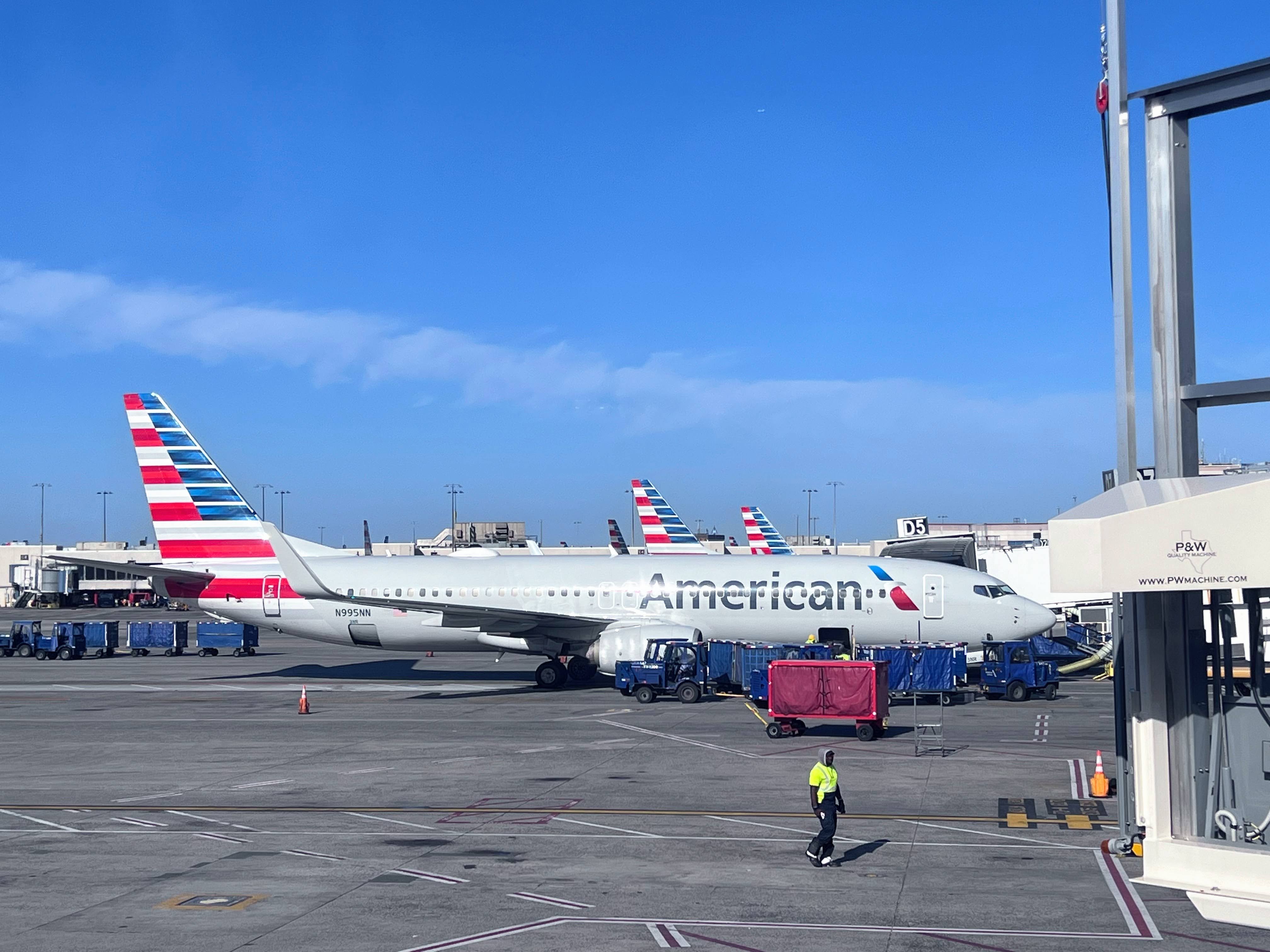 American Airlines plane on tarmac American Airlines plane on tarmac