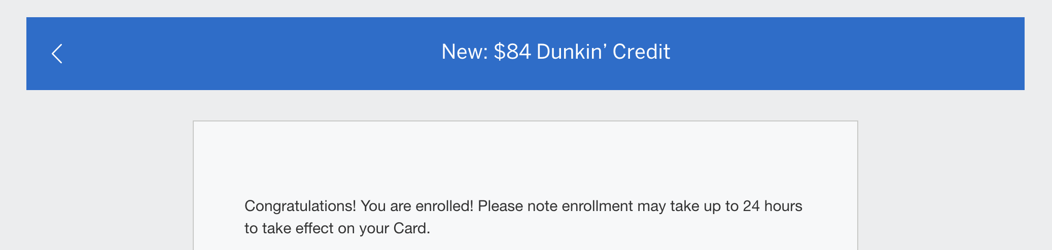 Amex Gold Dunkin Enrollment Complete Amex Gold Dunkin Enrollment Complete