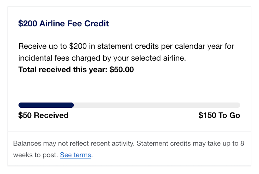 Amex Platinum airline fee credit tracker Amex Platinum airline fee credit tracker