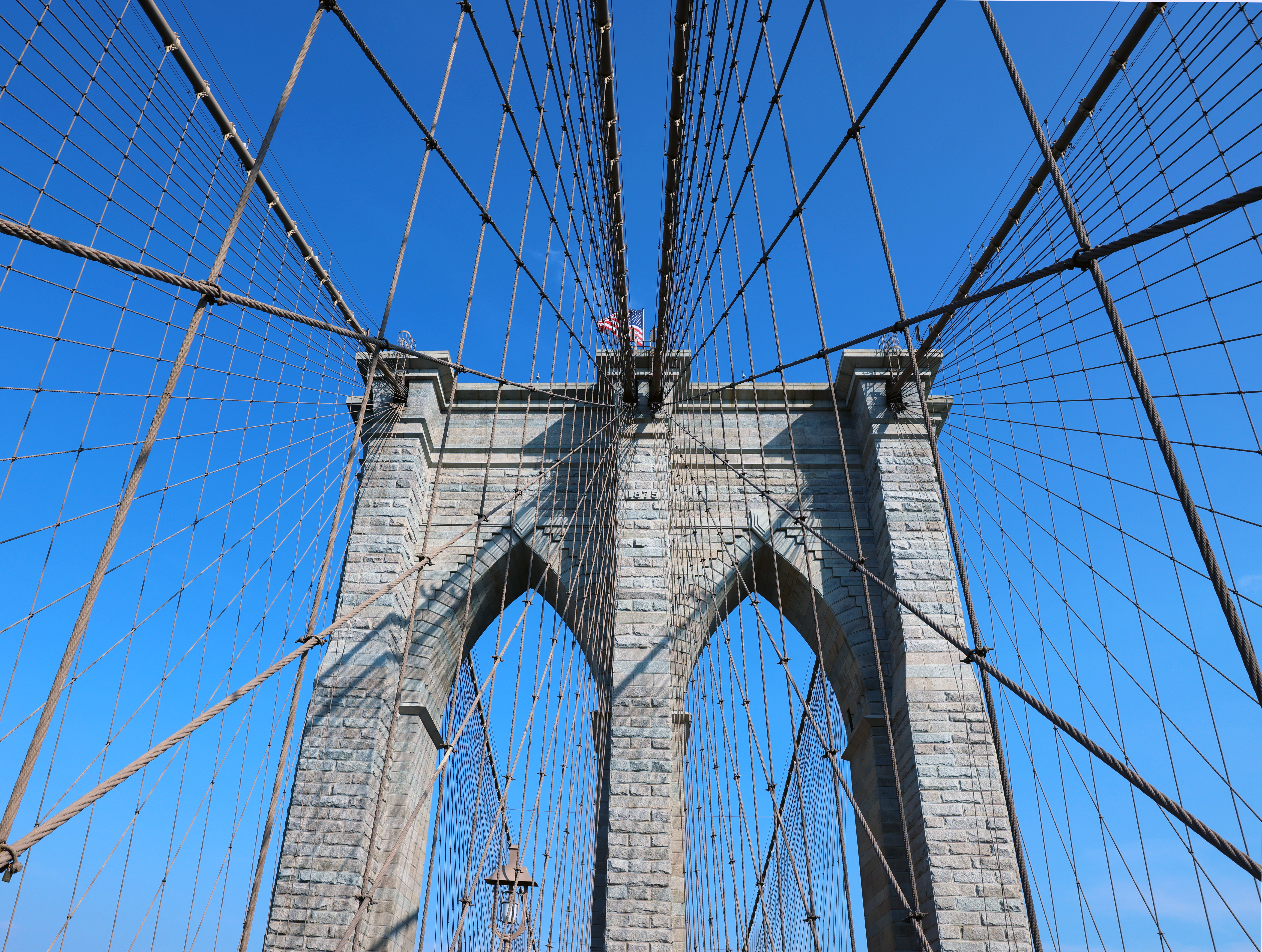 Brooklyn Bridge tower webwork Brooklyn Bridge tower cablework