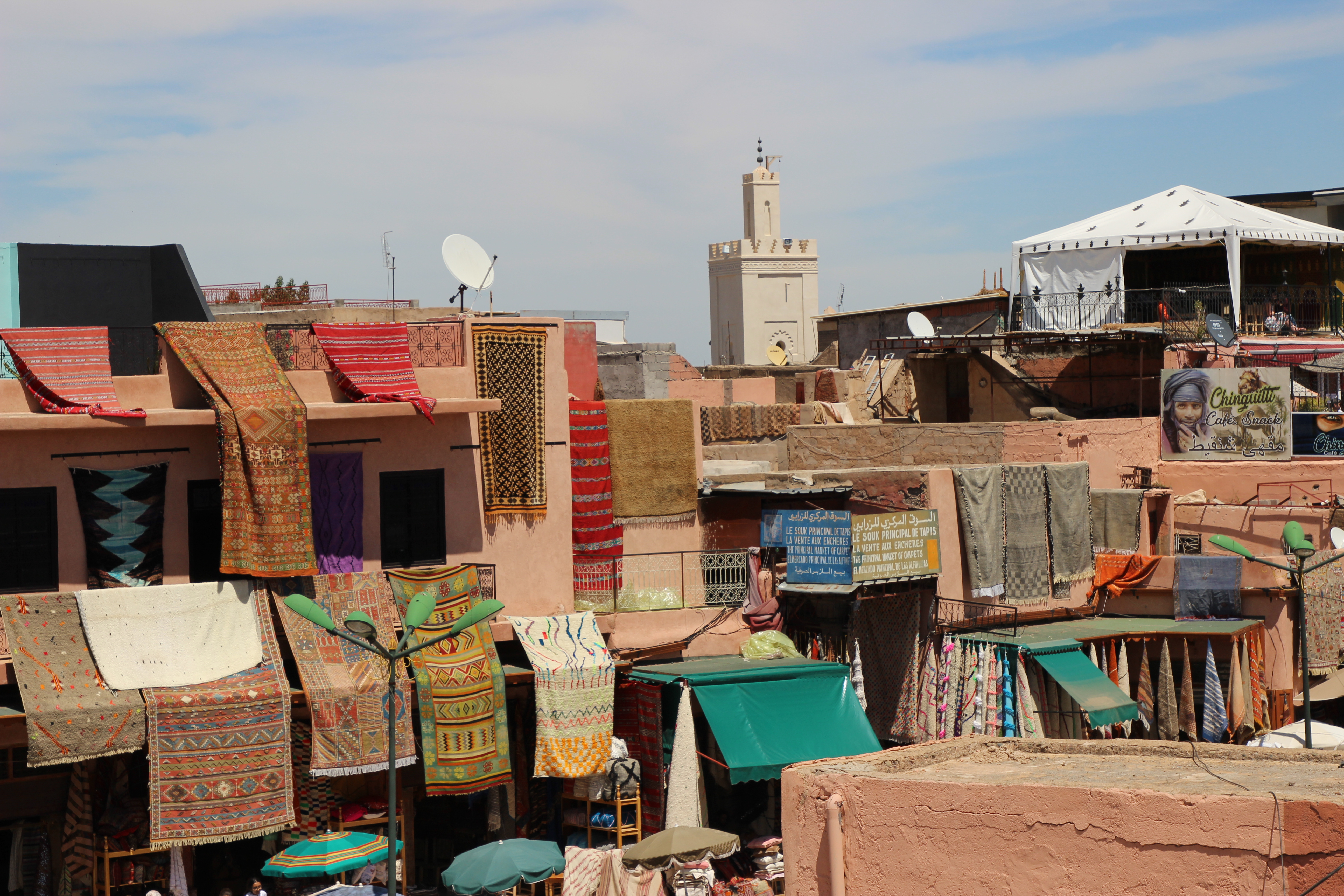 Carpets hanging in Marrakesh, Morocco.