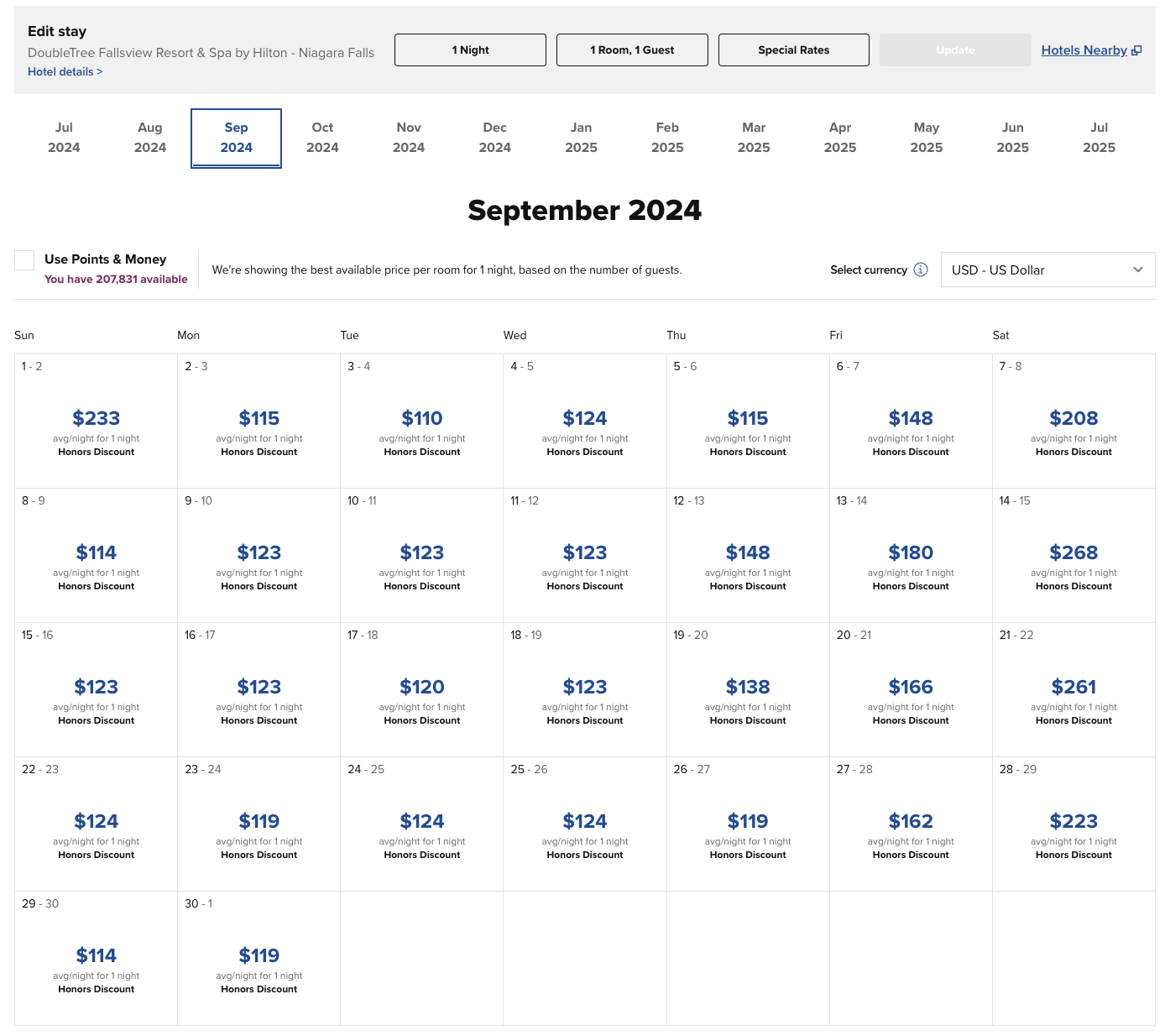 Hilton Sep. 2024 pricing for DoubleTree Fallsview Resort Spa by Hilton Niagara Falls Hilton Sep. 2024 pricing for DoubleTree Fallsview Resort Spa by Hilton Niagara Falls
