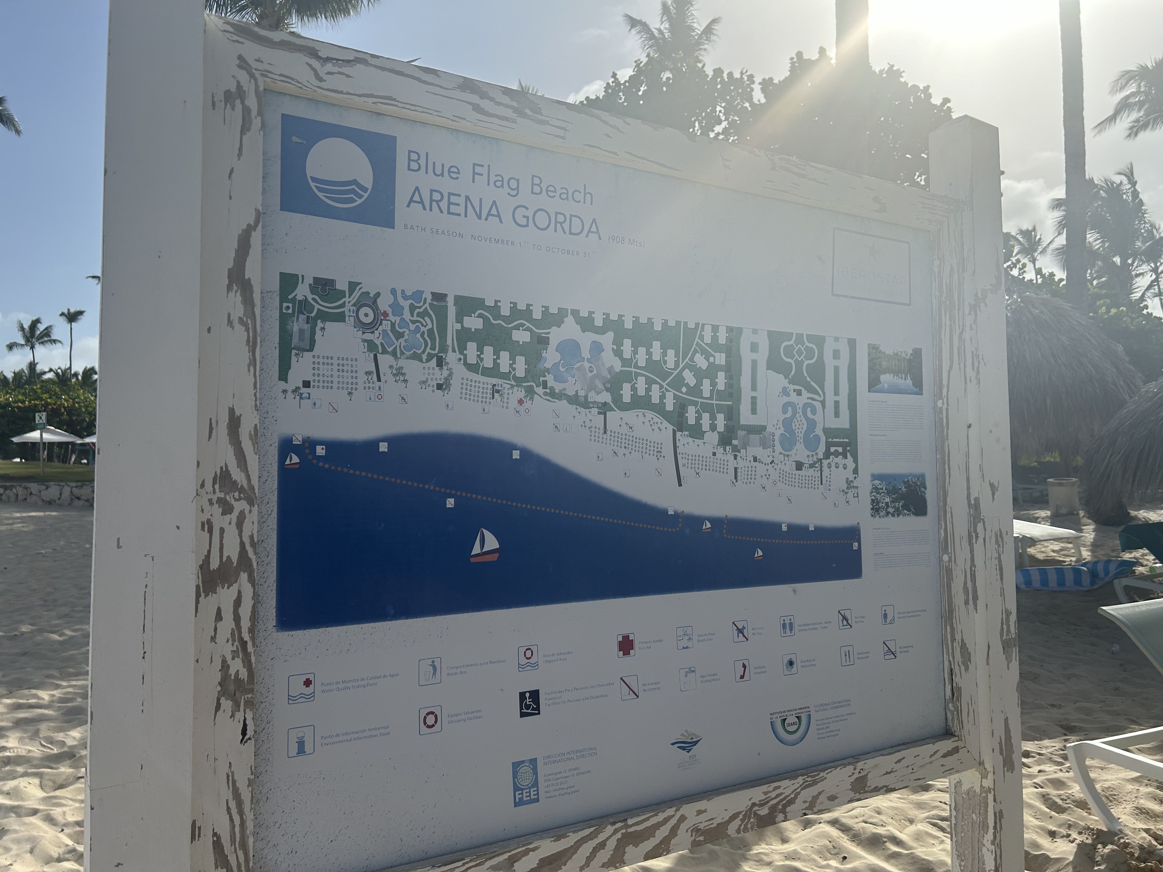 Iberostar Selection Bavaro Suites Blue Flag Beach Arena Gorda Iberostar Selection Bavaro Suites beach sign