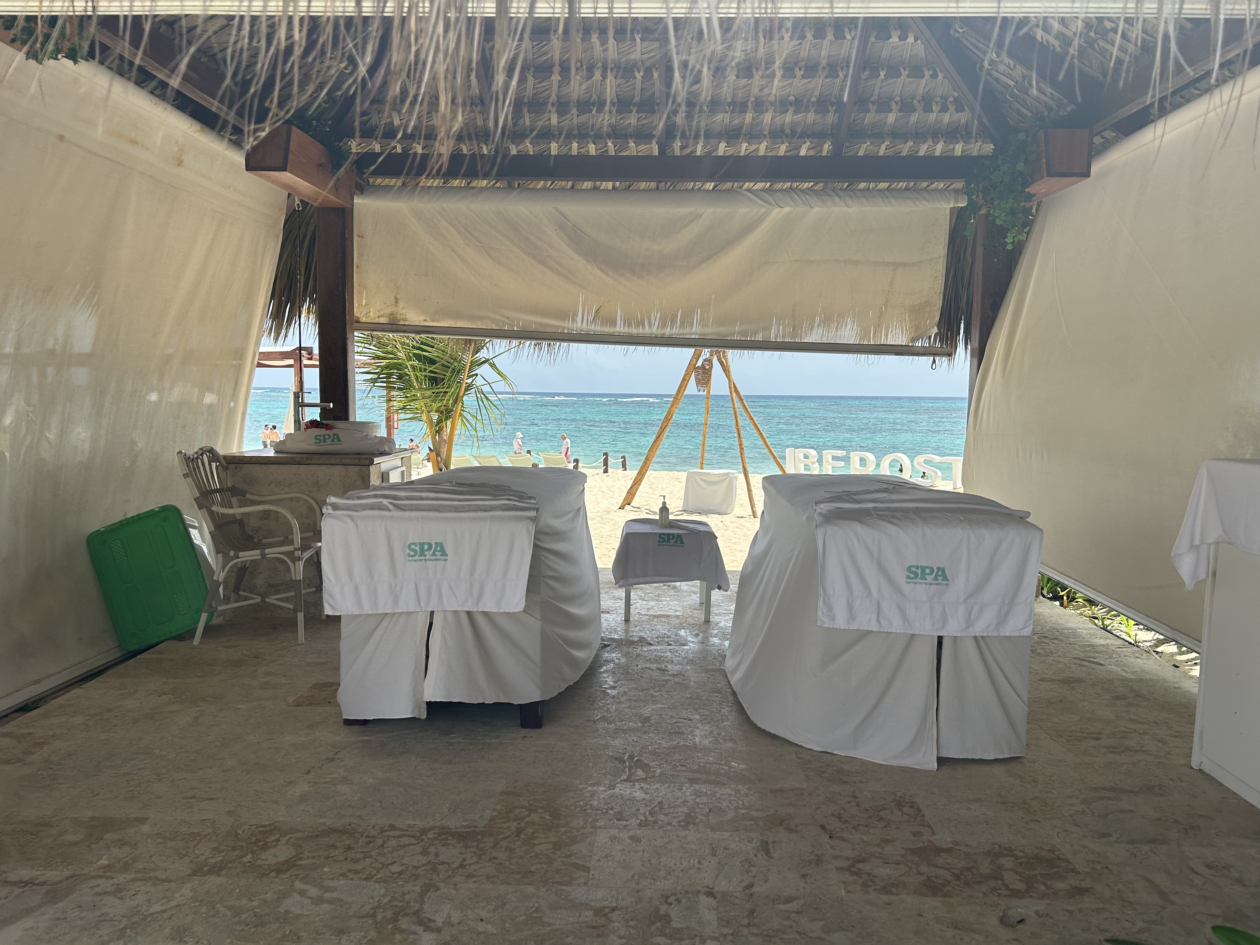 Iberostar Selection Bavaro Suites beach massages Iberostar Selection Bavaro Suites beach spa tent