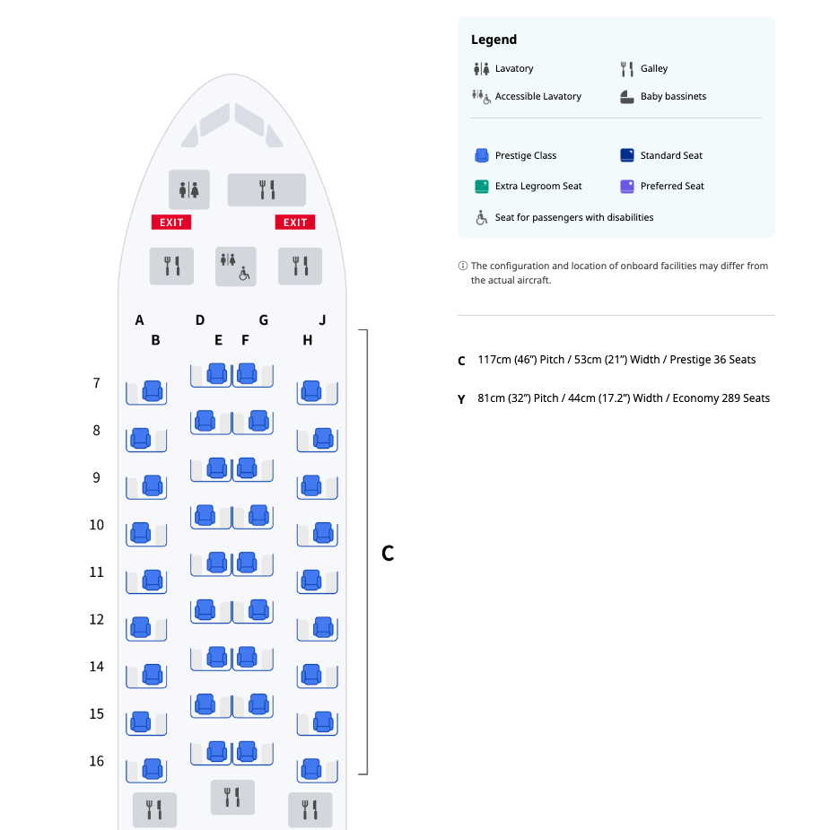 Korean Air B787 10 seating chart with Prestige Suites 2.0 Korean Air B787 10 seating chart with Prestige Suites 2.0
