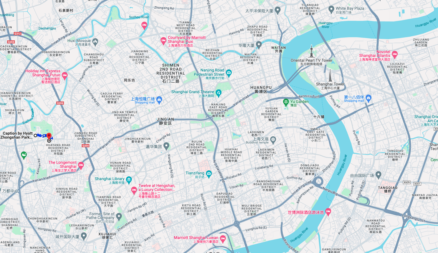 Location of Caption by Hyatt Zhongshan Park Shanghai