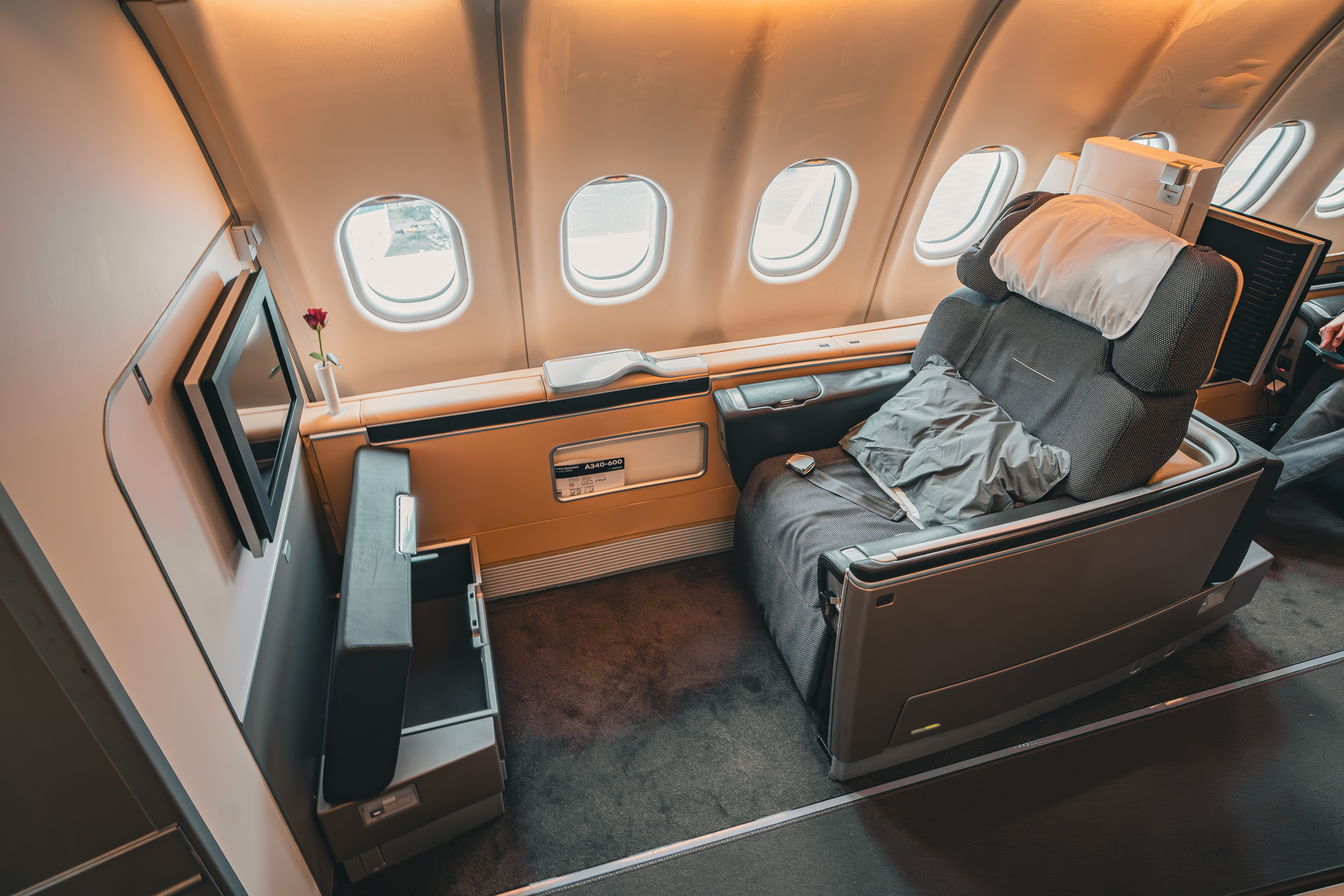 Lufthansa First Class seat Ehsan Haque Lufthansa First Class seat