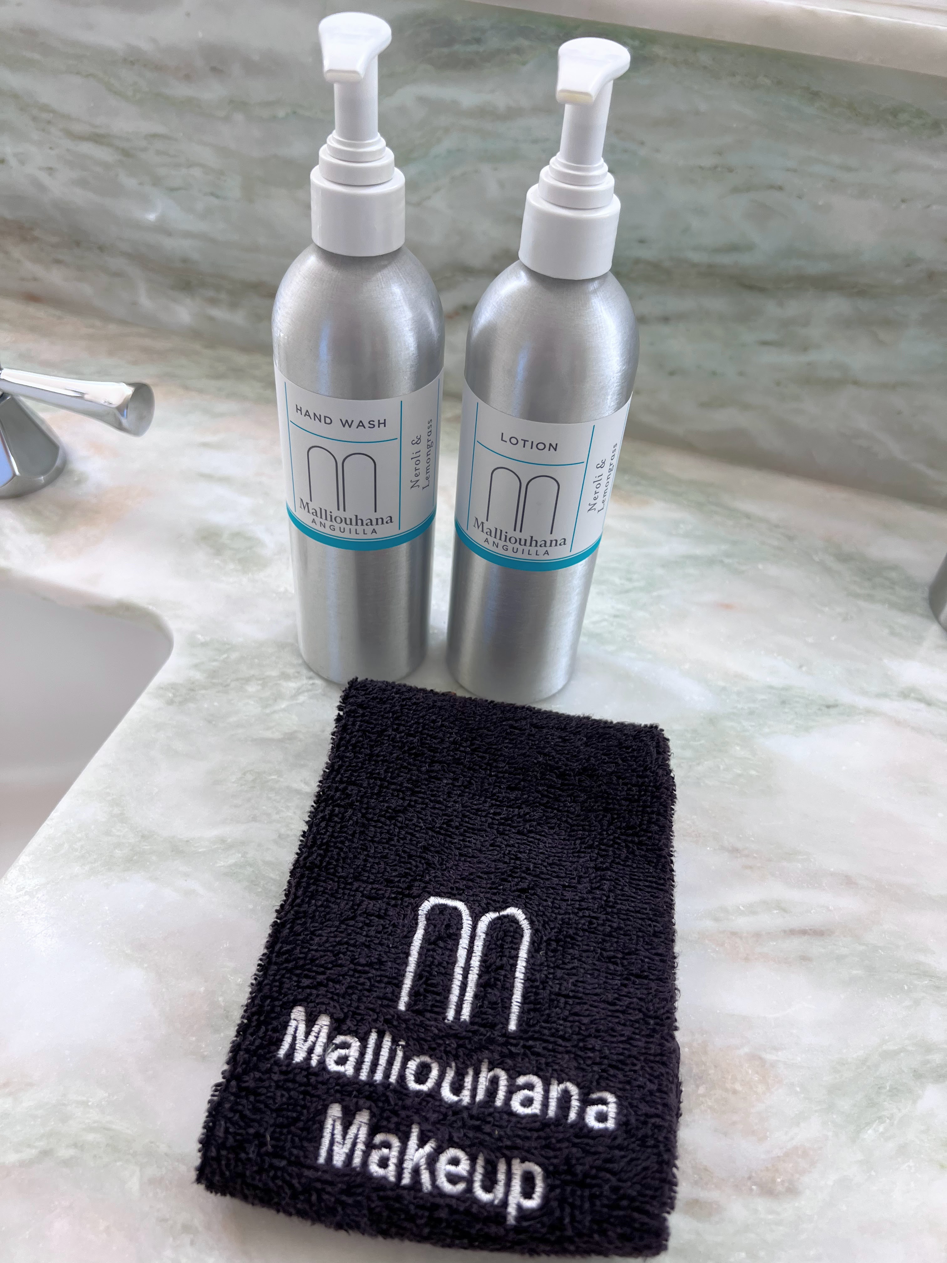 Malliouhana bathroom products and makeup towel Malliouhana bathroom products and makeup towel