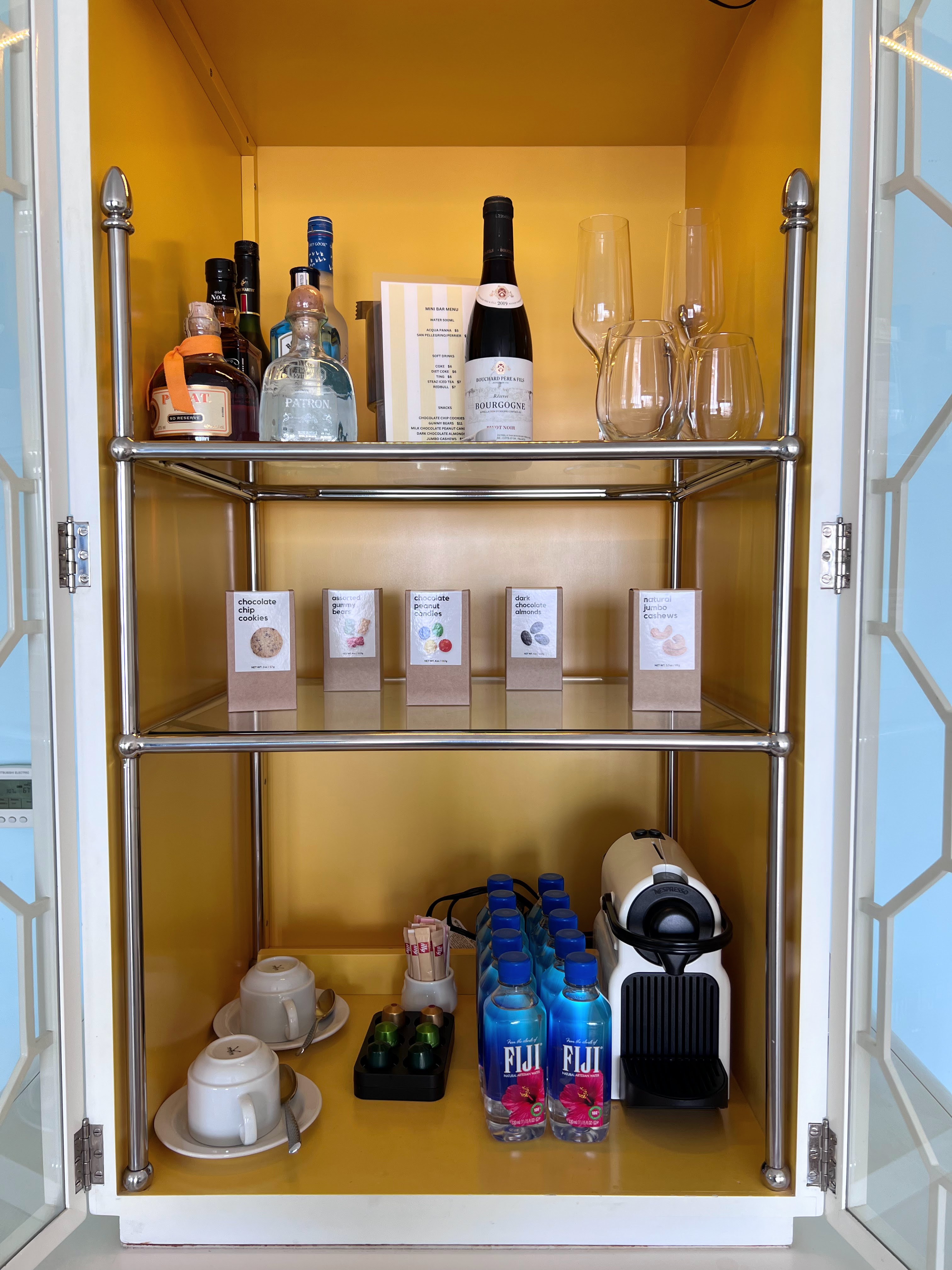 Malliouhana guest room mini bar Malliouhana guest room mini bar