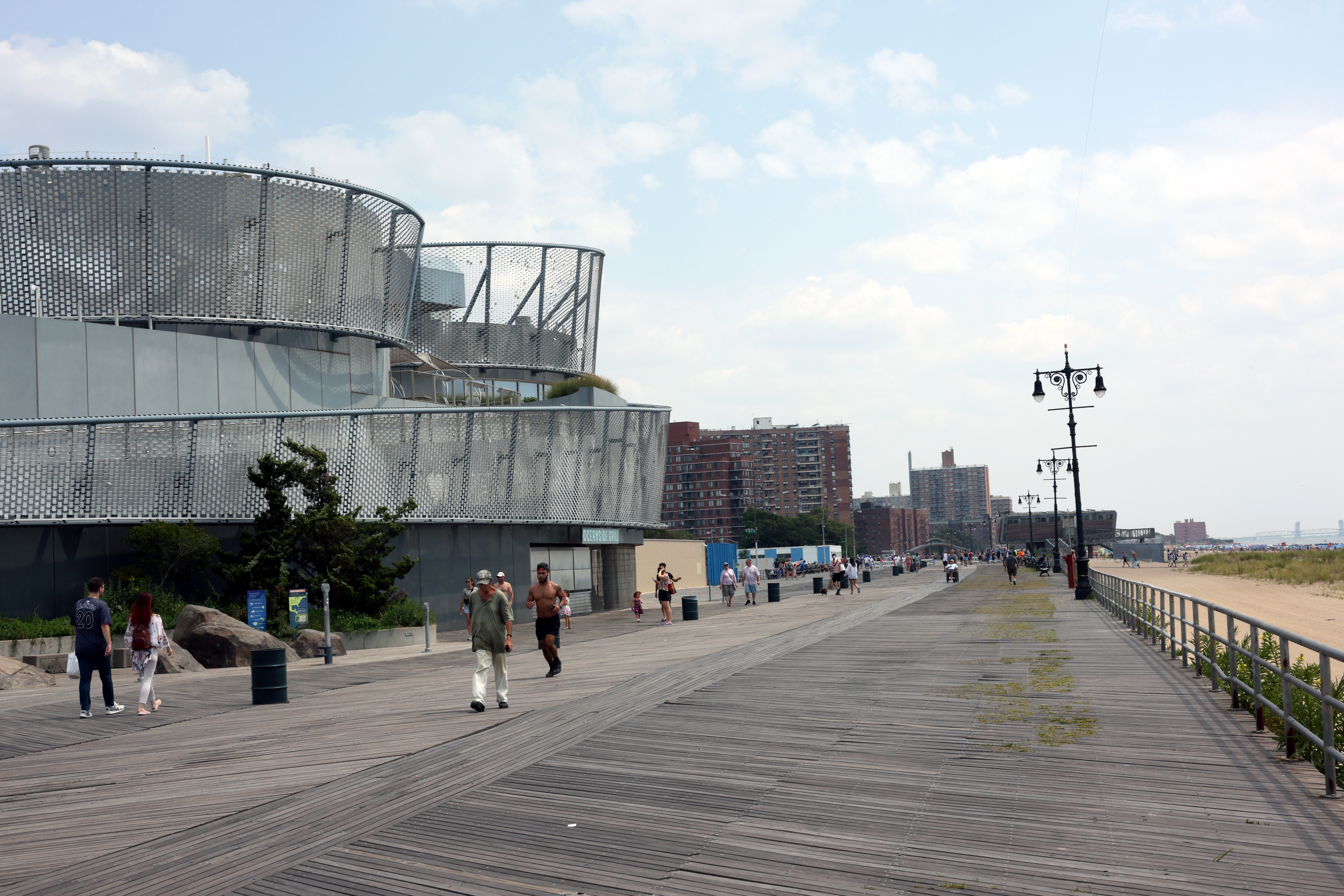 NY Aquarium Shark Building Boardwalk view