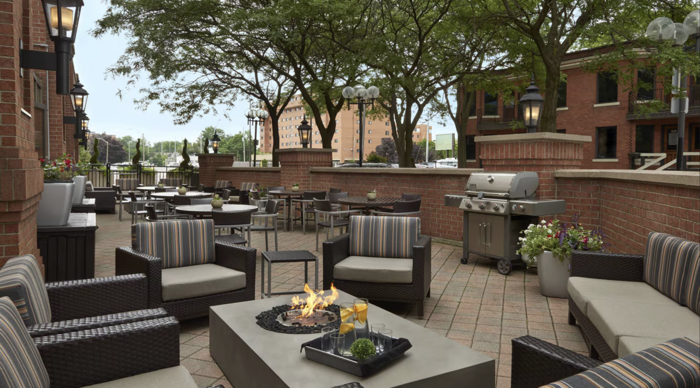 Outdoor patio at the TownePlace Suites Windsor Outdoor patio at the TownePlace Suites Windsor