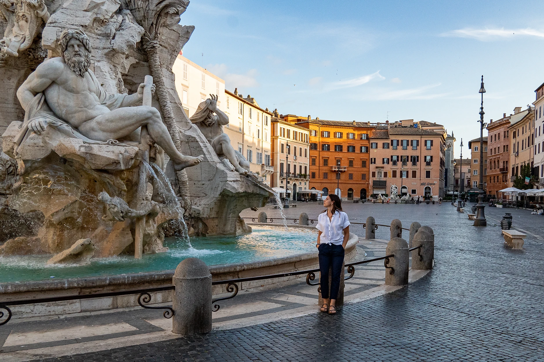 Piazza Navona Rome Tiffany Eastham An empty Piazza Navona in Rome post-pandemic.