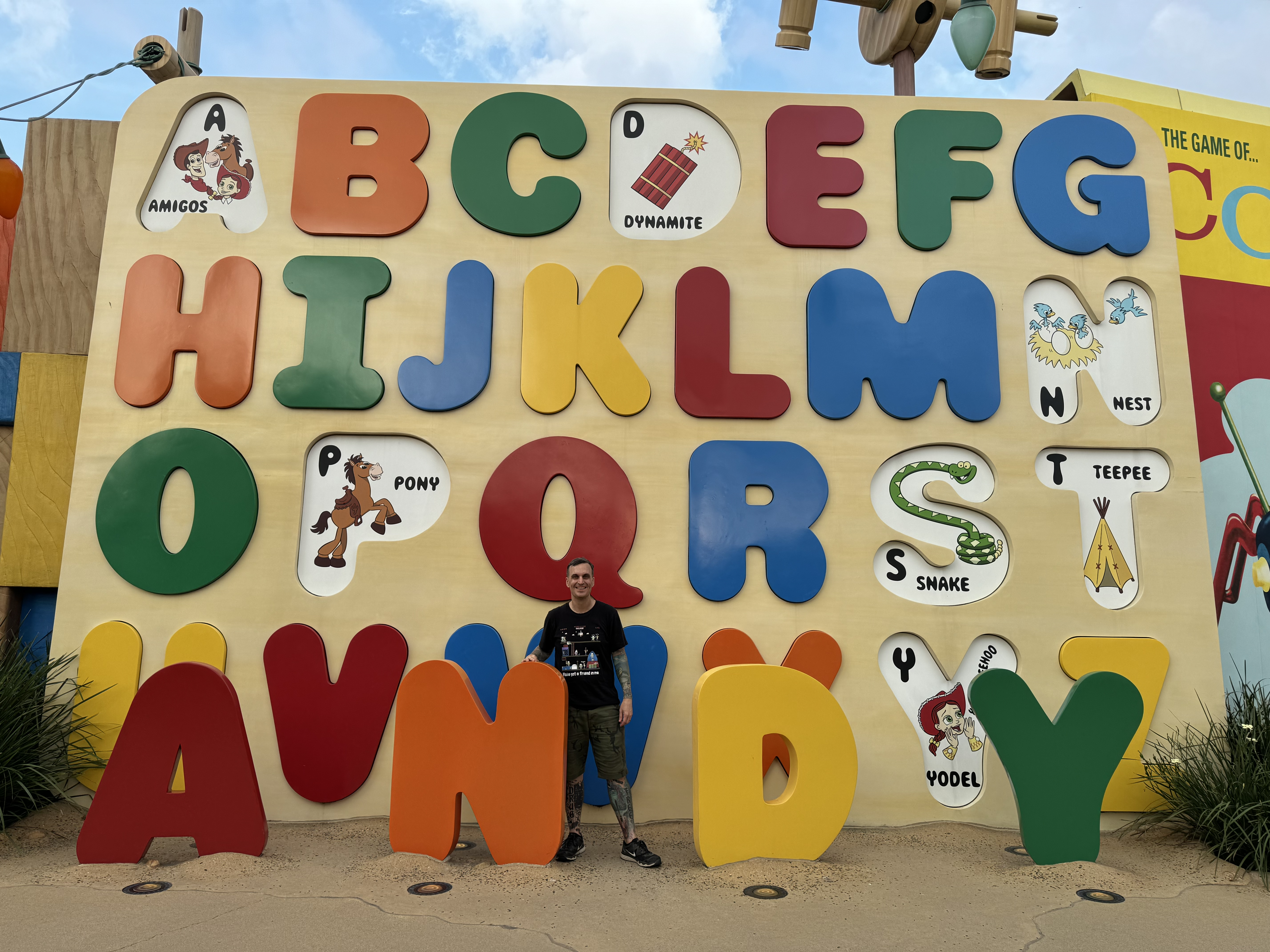 Ryan Smith with Andy sign in Toy Story Land Hong Kong Disneyland Ryan Smith with Andy sign in Toy Story Land Hong Kong Disneyland