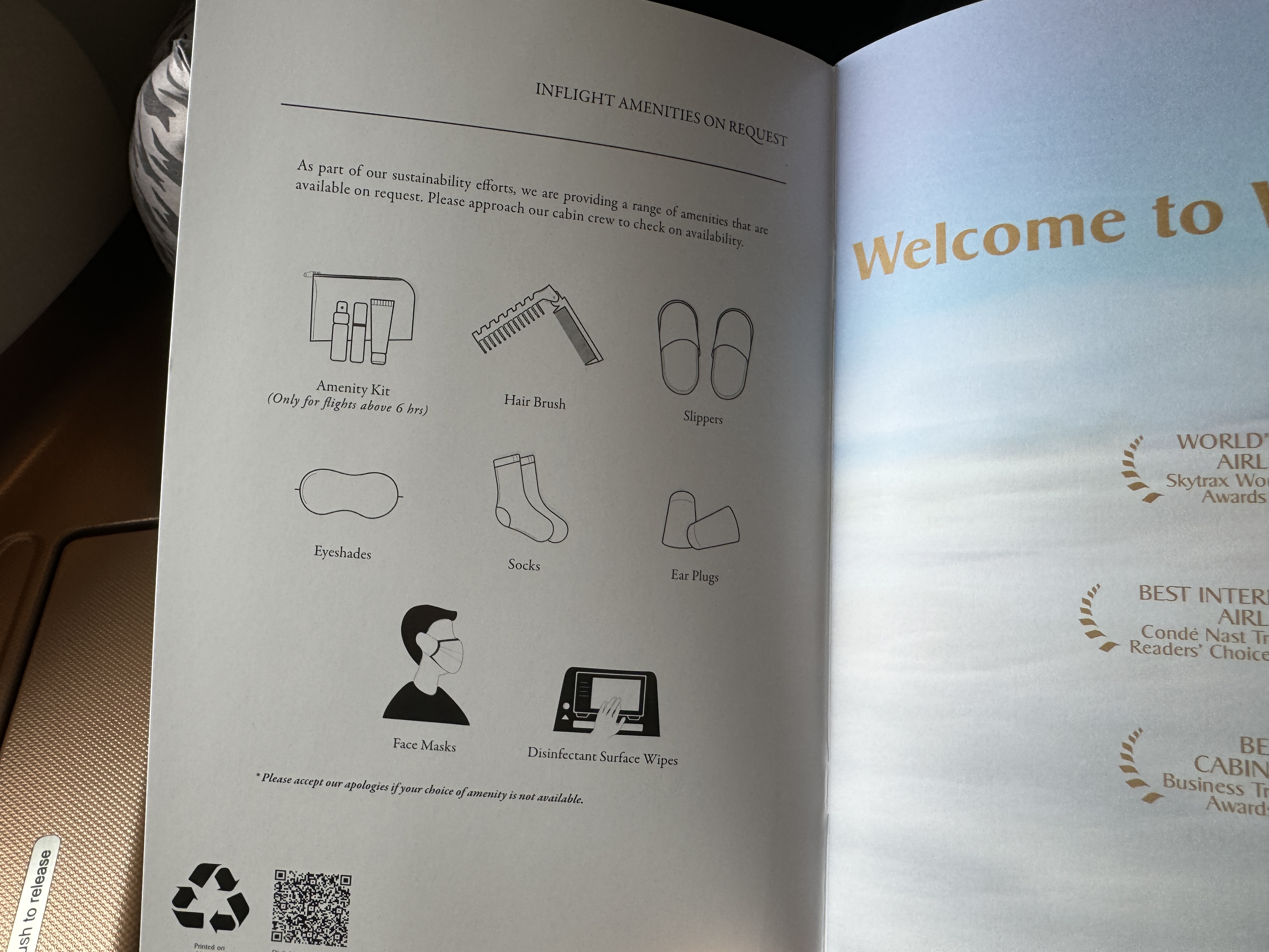 Singapore Airlines Amenities on Demand Singapore Airlines Amenities on Demand