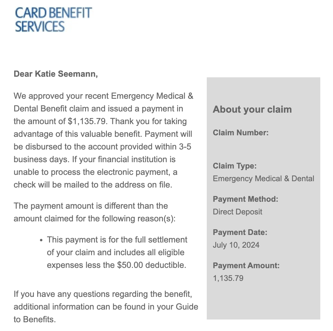 Successful Emergency Medical Claim on the Chase Sapphire Reserve