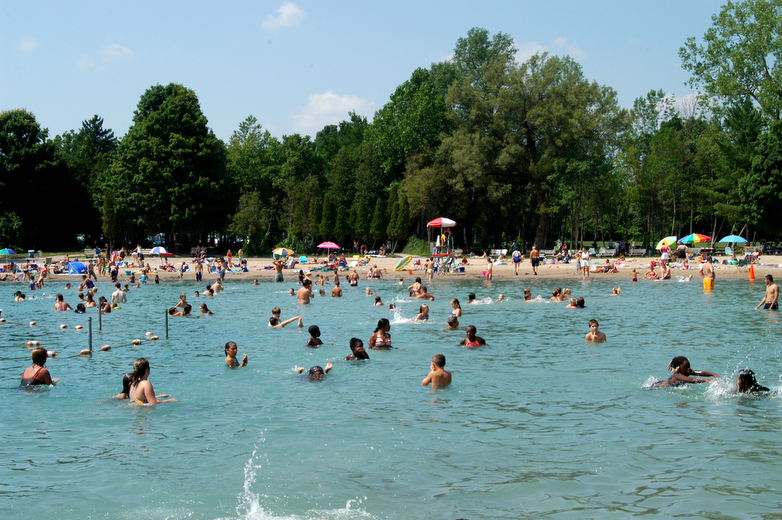 Swimming in Green Lakes State Park Swimming in Green Lakes State Park