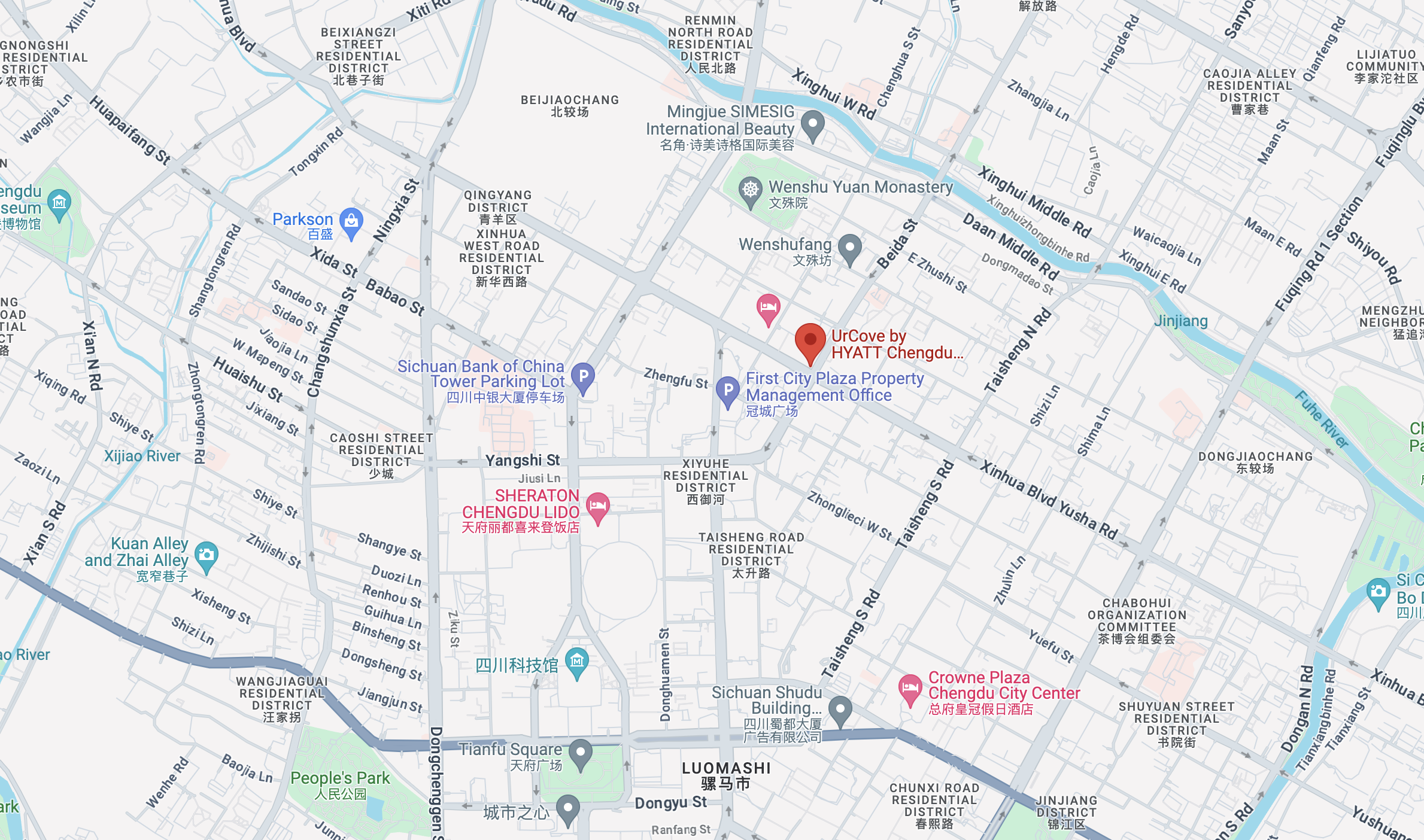 UrCove Chengdu Wenshu Monastery Taikoo Li location UrCove Chengdu Wenshu Monastery Taikoo Li location