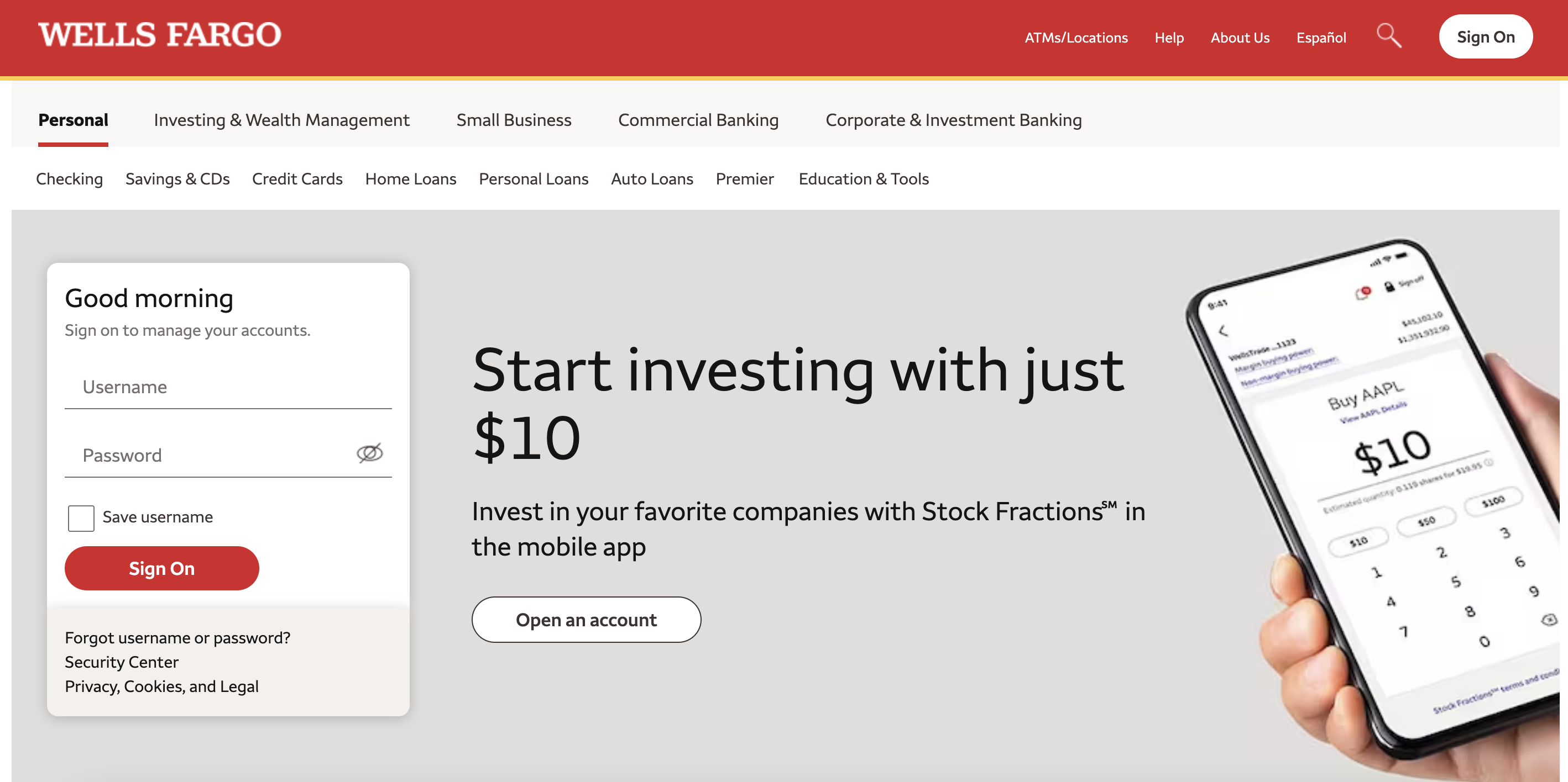 Wells Fargo Homepage Wells Fargo Homepage
