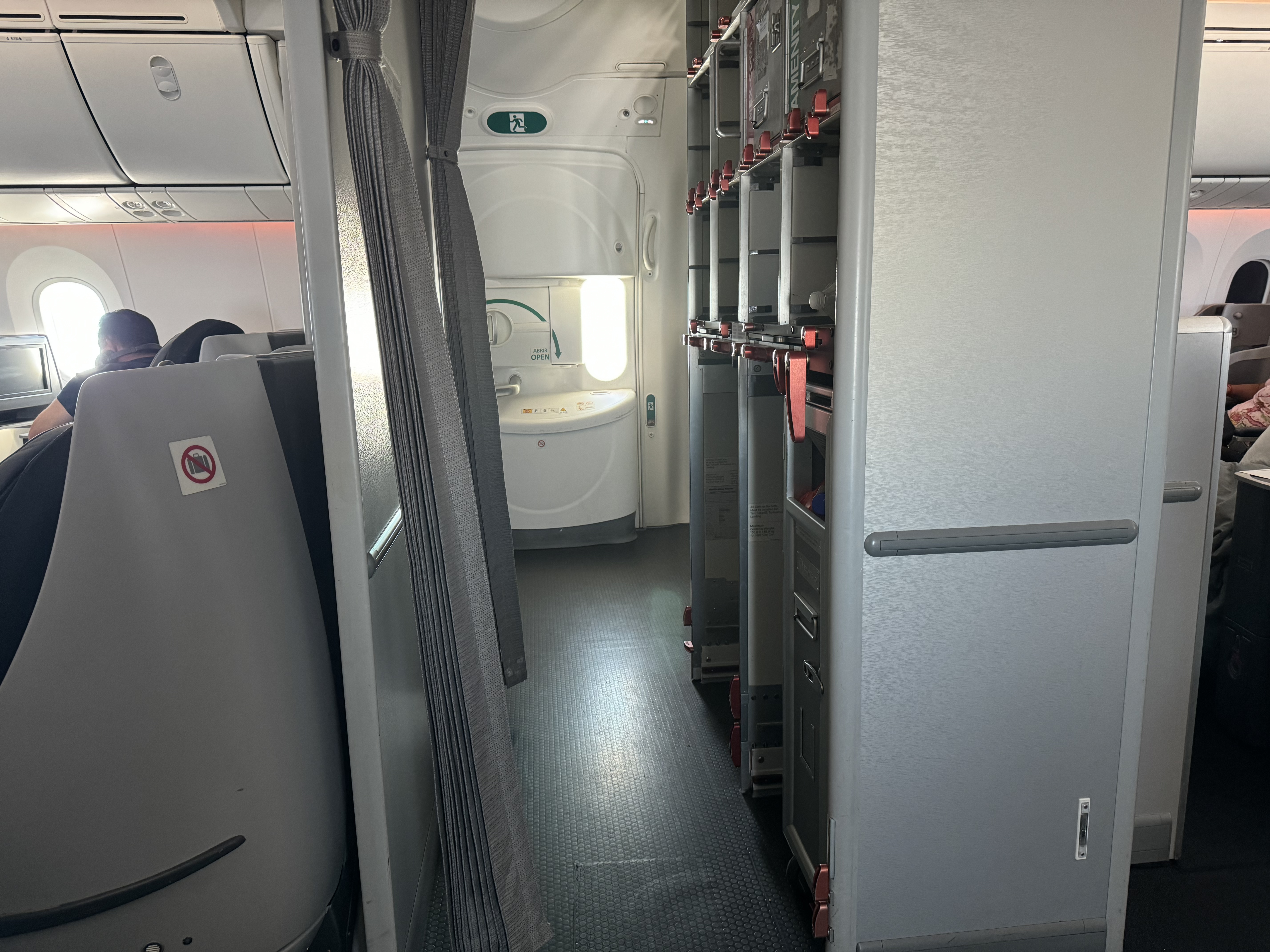 Aeromexico B787 8 LAX MEX galley before premium economy