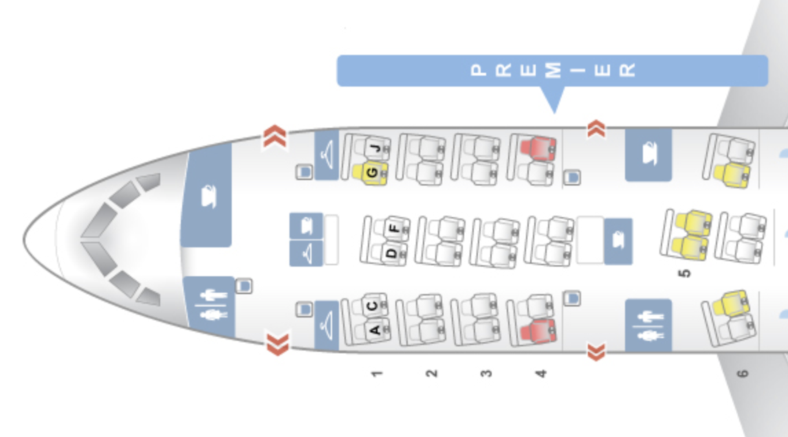 Aeromexico B787 8 business class seat map