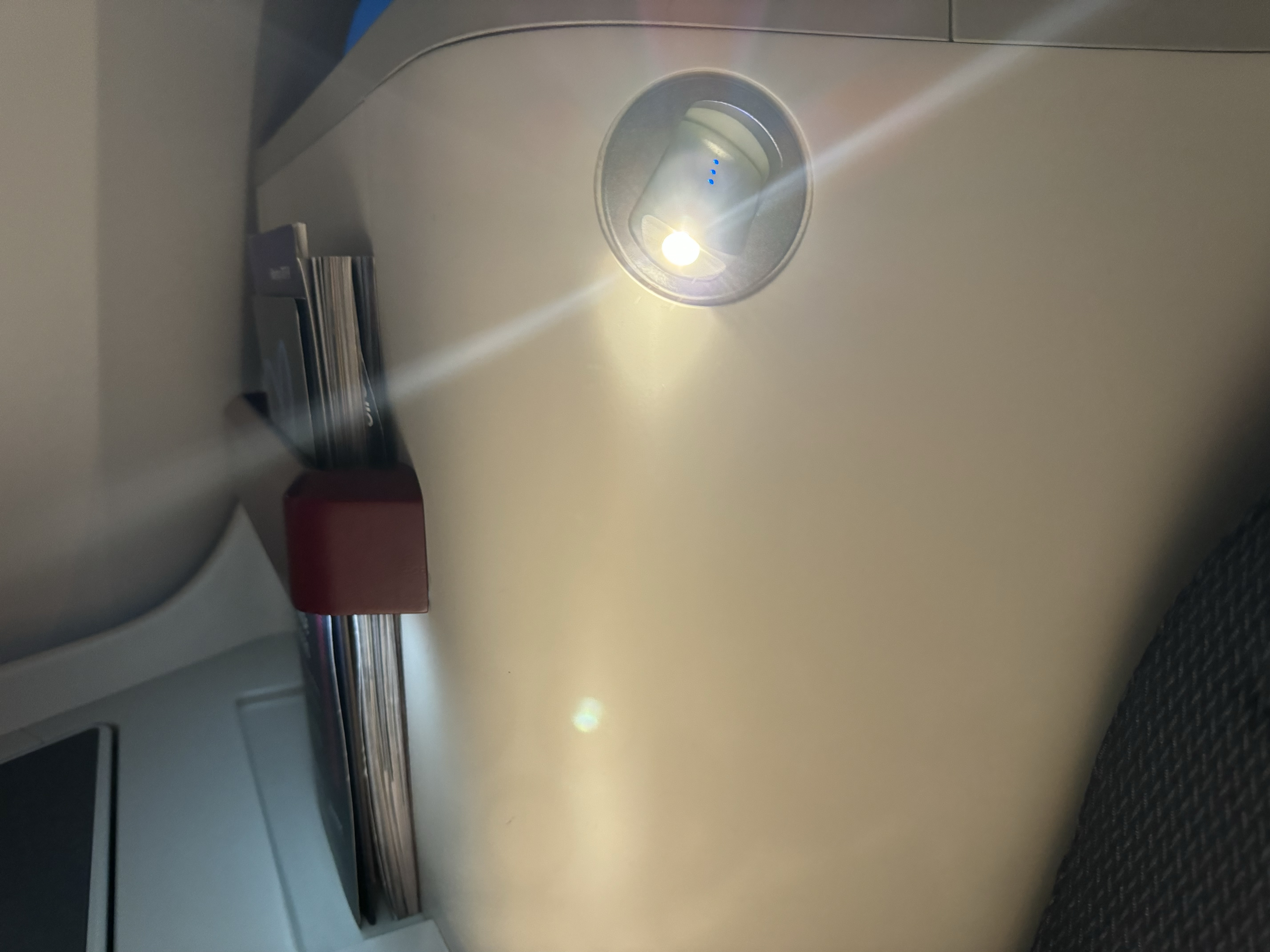Aeromexico B787 9 business class reading light Aeromexico B787 9 business class reading light