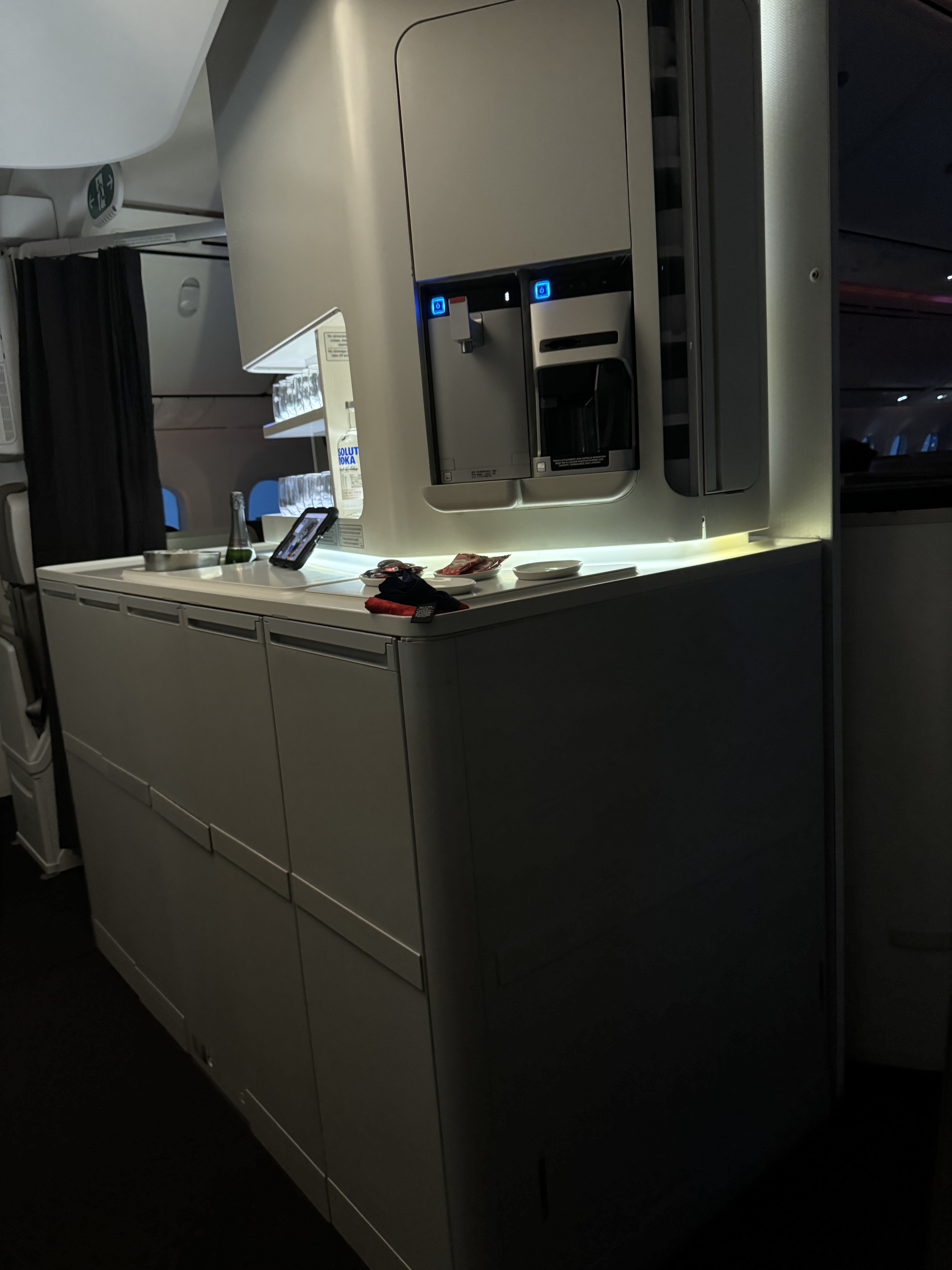 Aeromexico B787 9 business class snacks in galley Aeromexico B787 9 business class snacks in galley