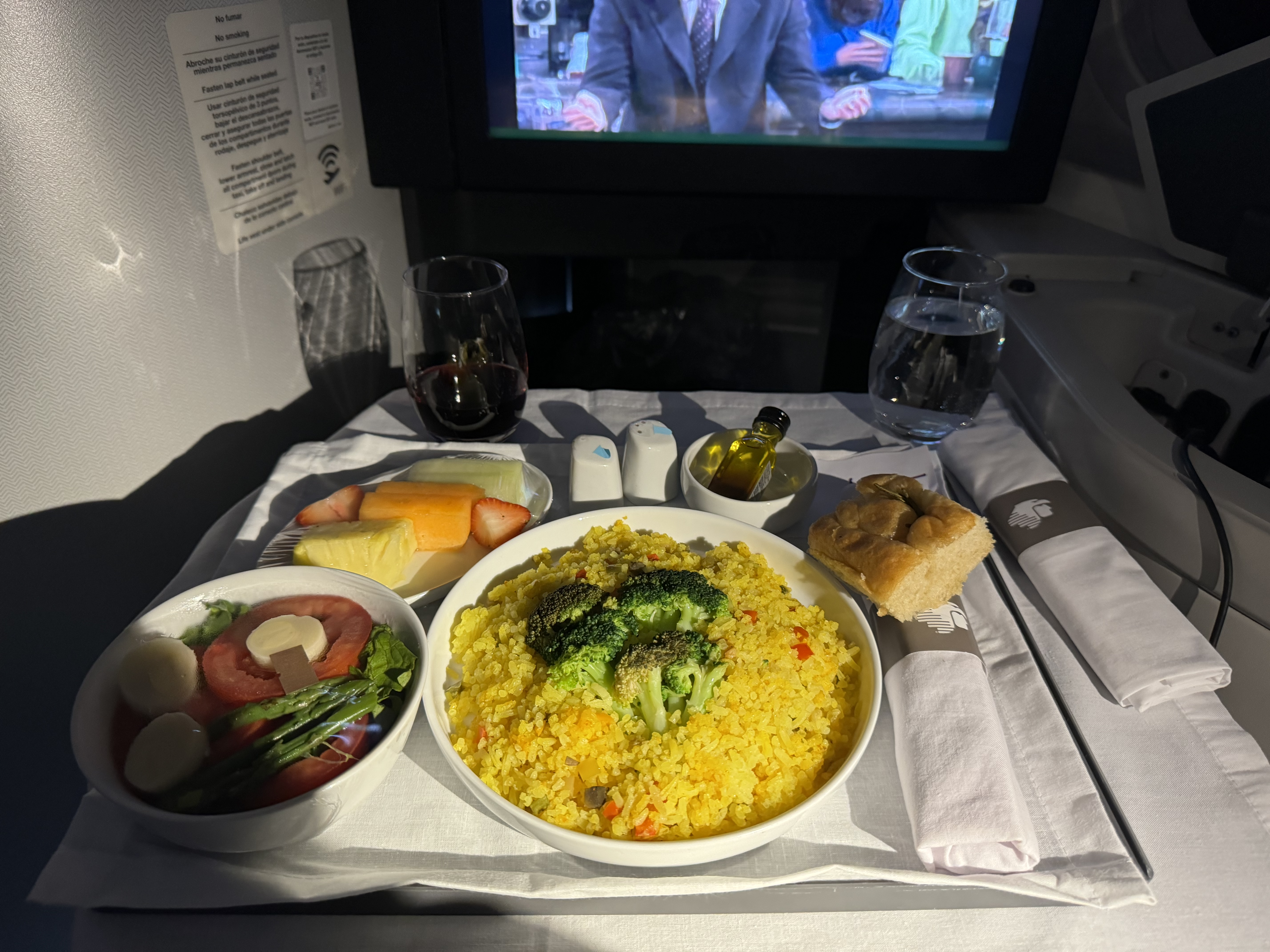 Aeromexico B787 9 business class vegan meal Aeromexico B787 9 business class vegan meal