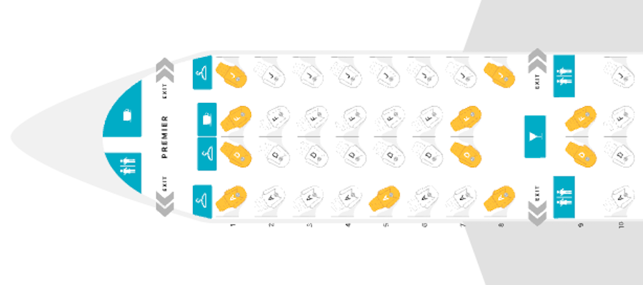 Aeromexico B787 9 seat map business class Aeromexico B787 9 seat map business class