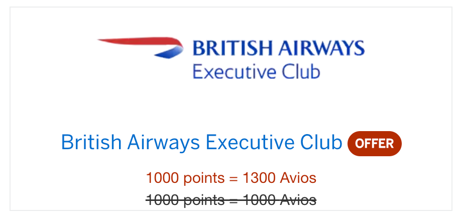American Express Membership Rewards British Airways Transfer
