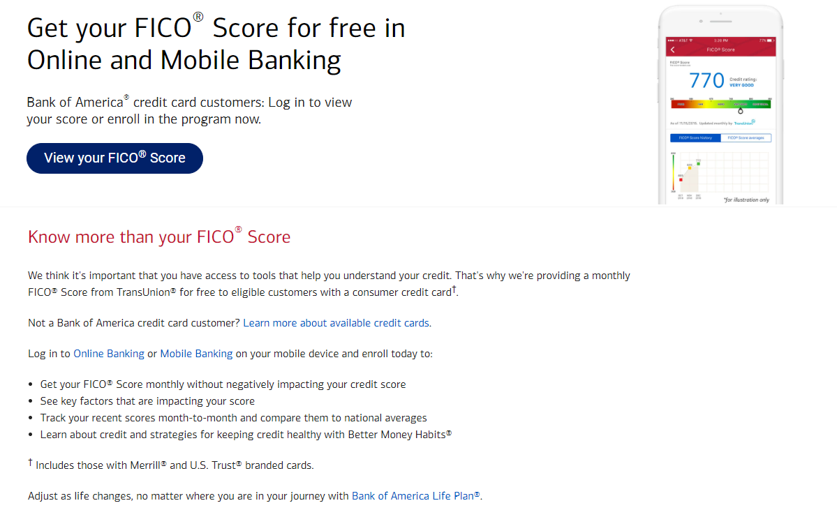 Bank of America FICO Score Bank of America FICO Score