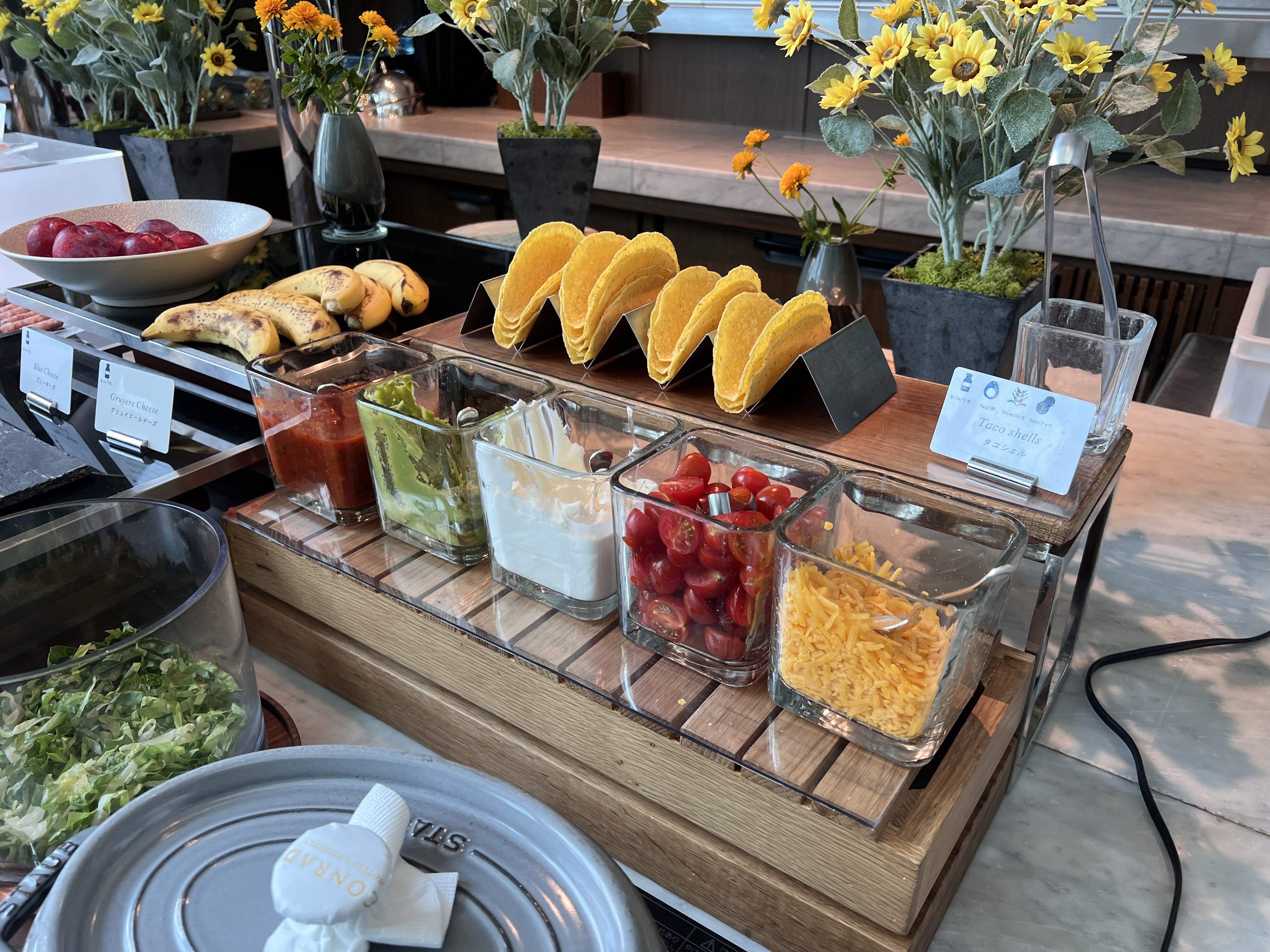 Conrad Tokyo breakfast taco station Conrad Tokyo breakfast taco station