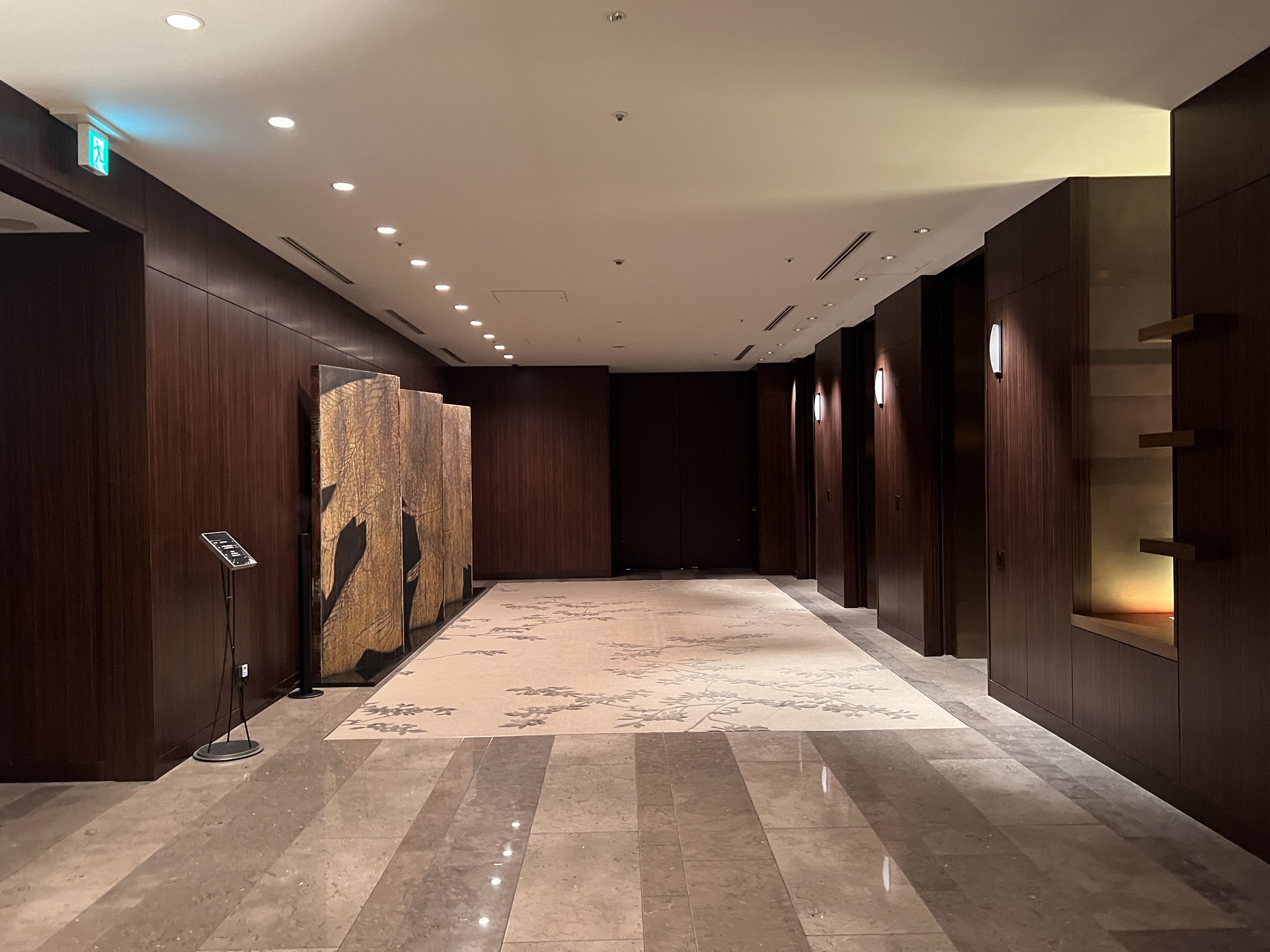 Conrad Tokyo hallway to guest elevators Conrad Tokyo hallway to guest elevators