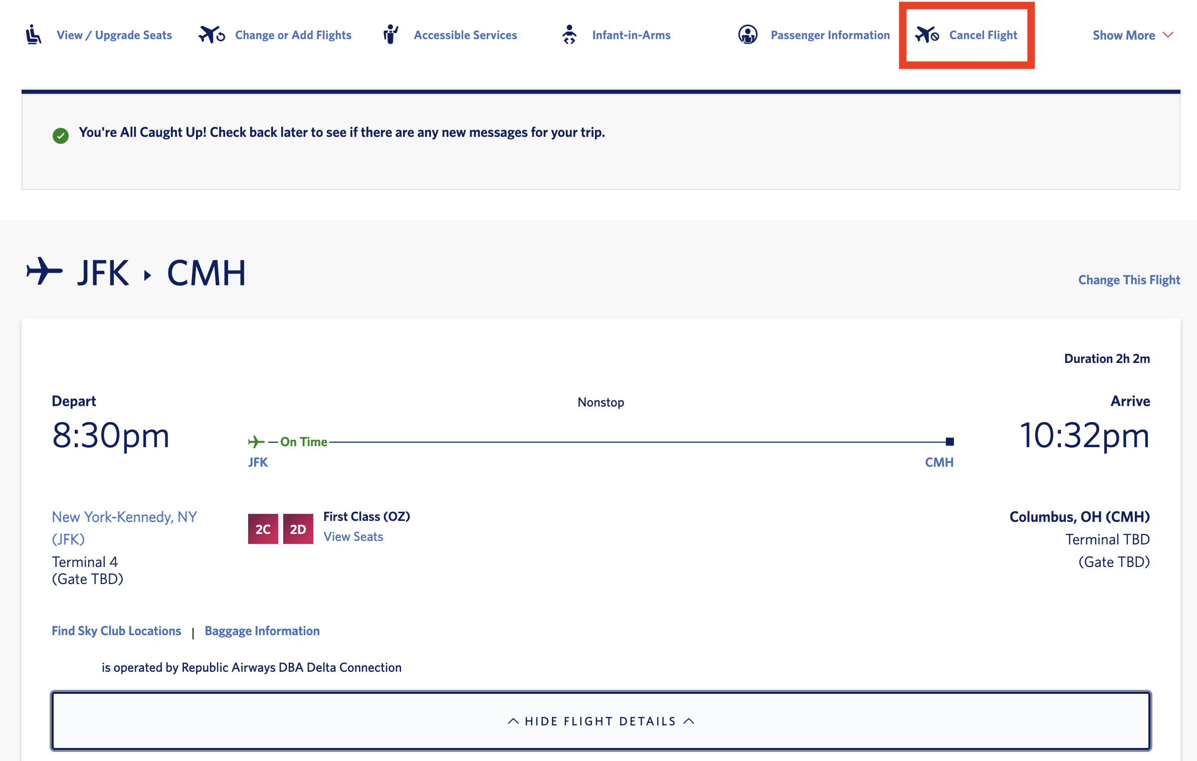 Delta flight how to cancel a flight 1