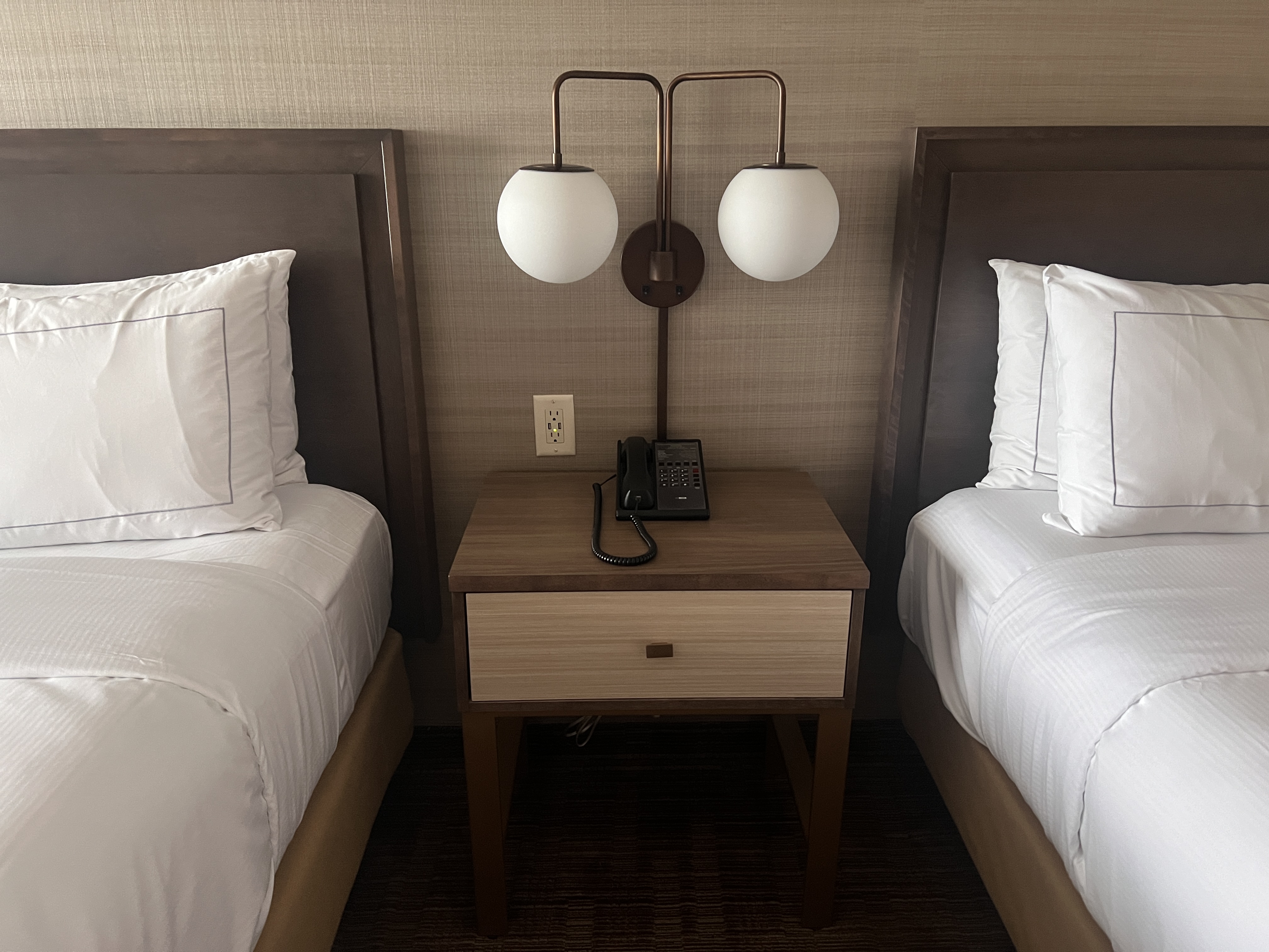 DoubleTree Fallsview Resort Spa by Hilton Niagara Falls room nightstand DoubleTree Fallsview Resort Spa by Hilton Niagara Falls room nightstand