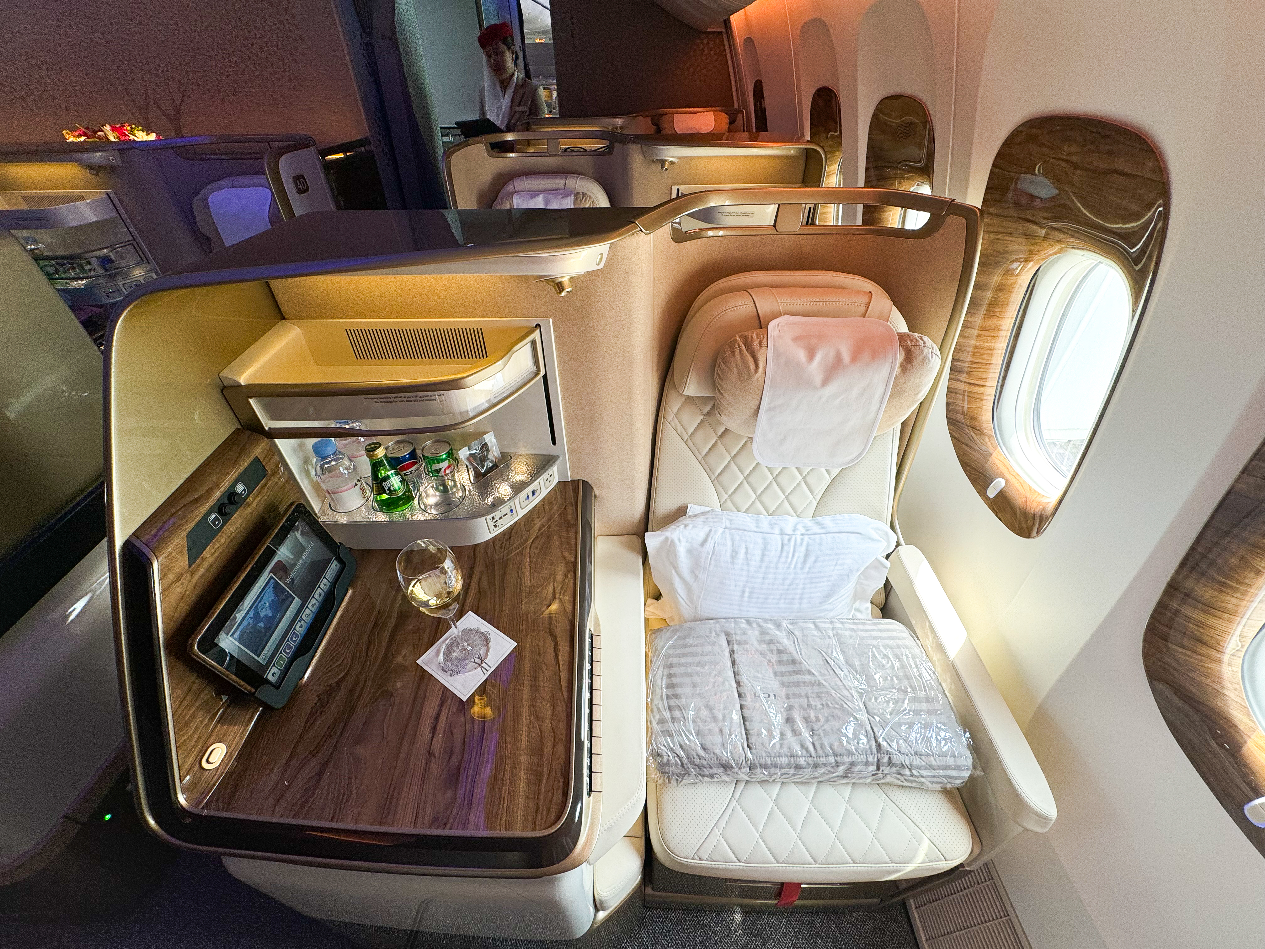 Emirates 777 refreshed business class window