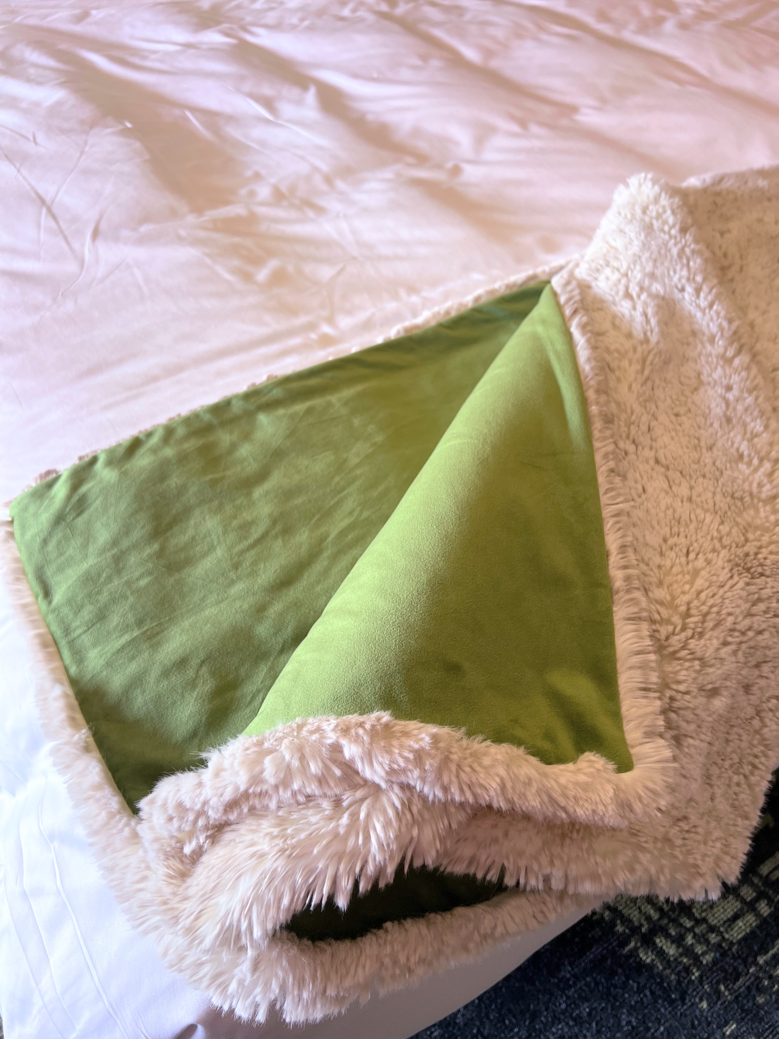 Faux fur throw at Grand Bohemian Greenville Faux fur throw at Grand Bohemian Greenville
