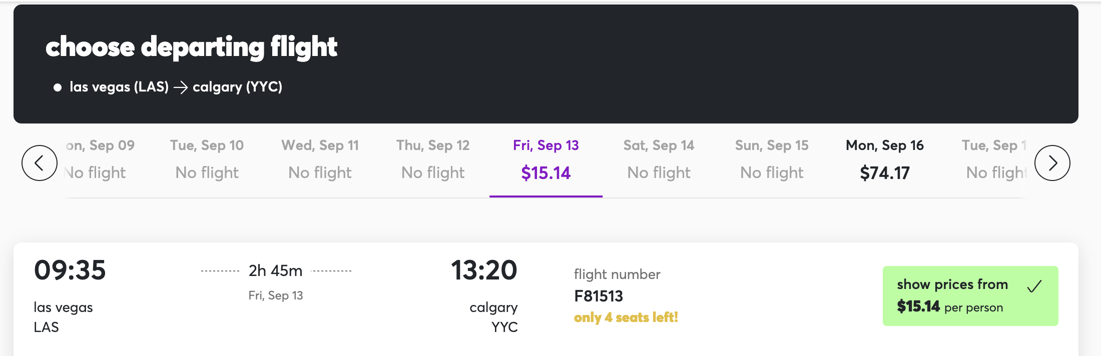 Flair LAS to YYC Flair LAS to YYC